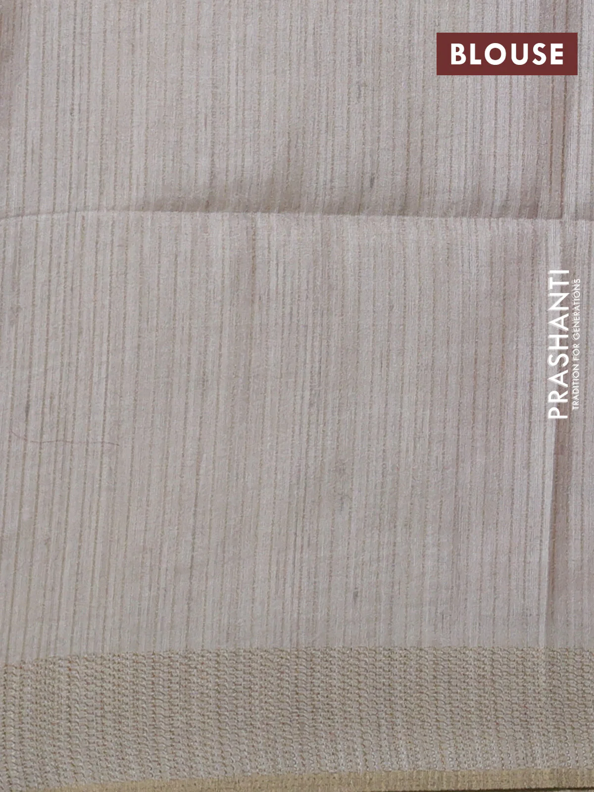 Semi matka saree rust shade and beige with allover geometric prints and zari woven border - Image 3
