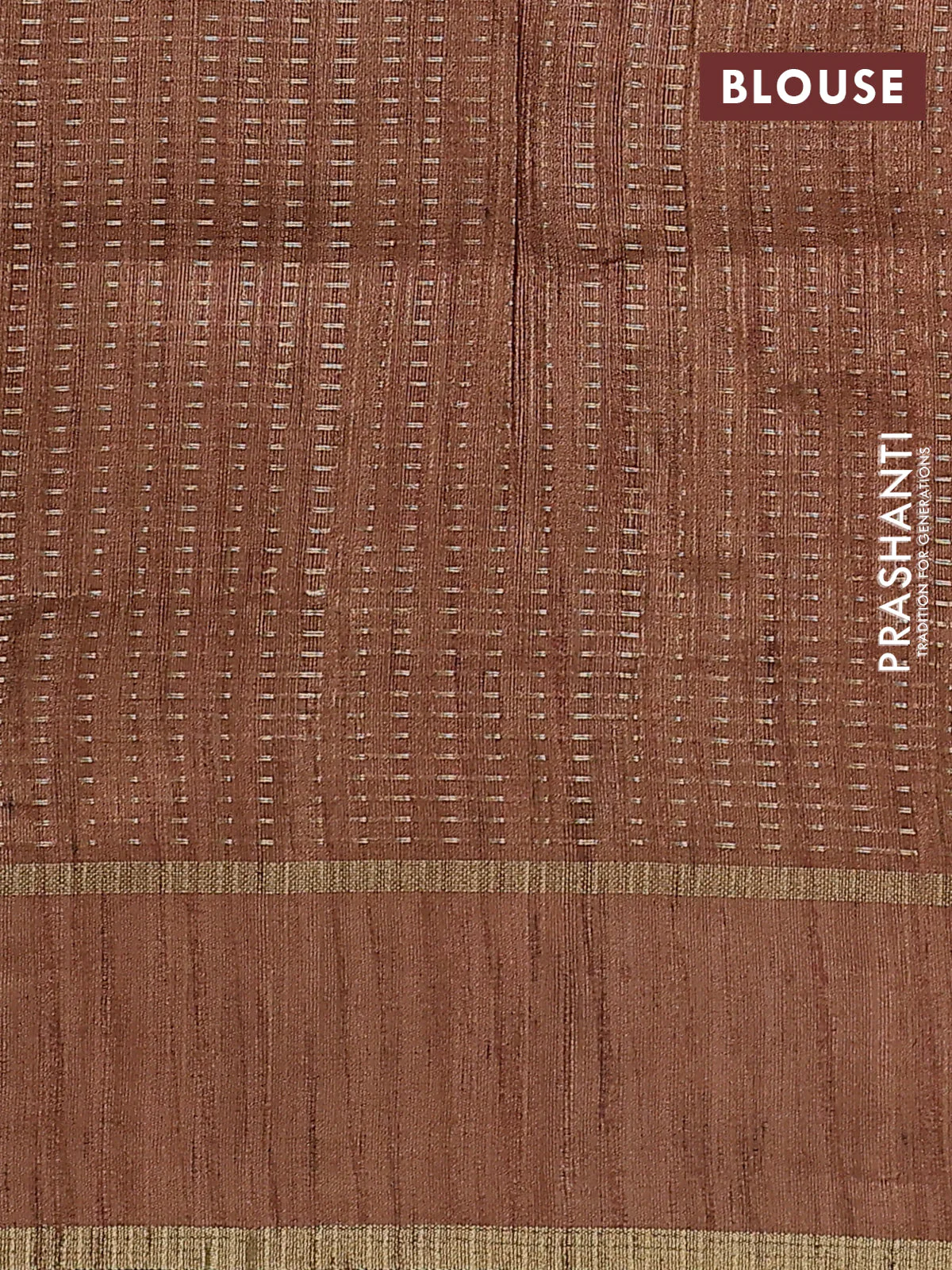 Semi matka saree sandal with allover zari weaves and rettapet zari woven border - Image 3