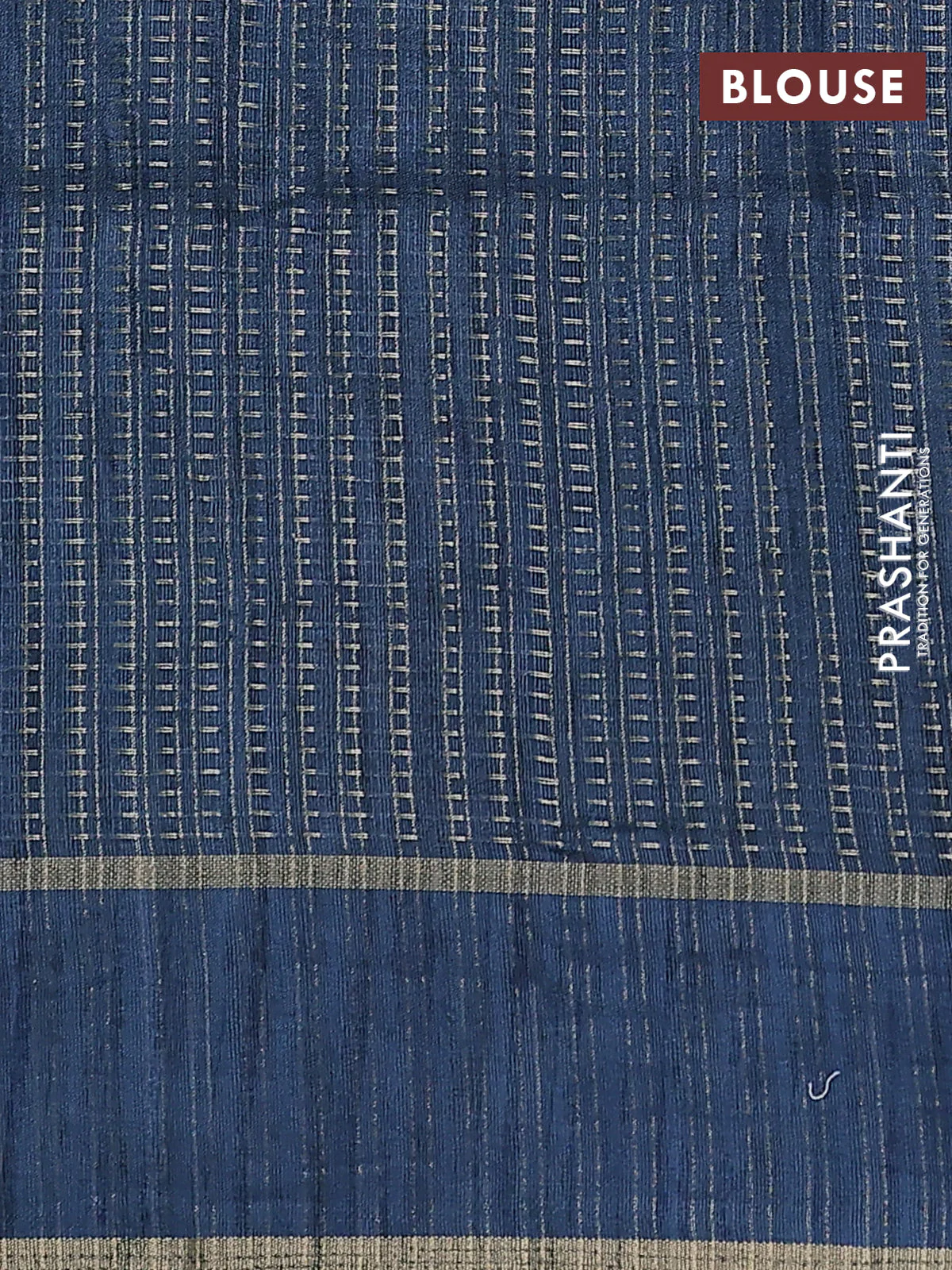 Semi matka saree teal blue with allover zari weaves and rettapet zari woven border - Image 3