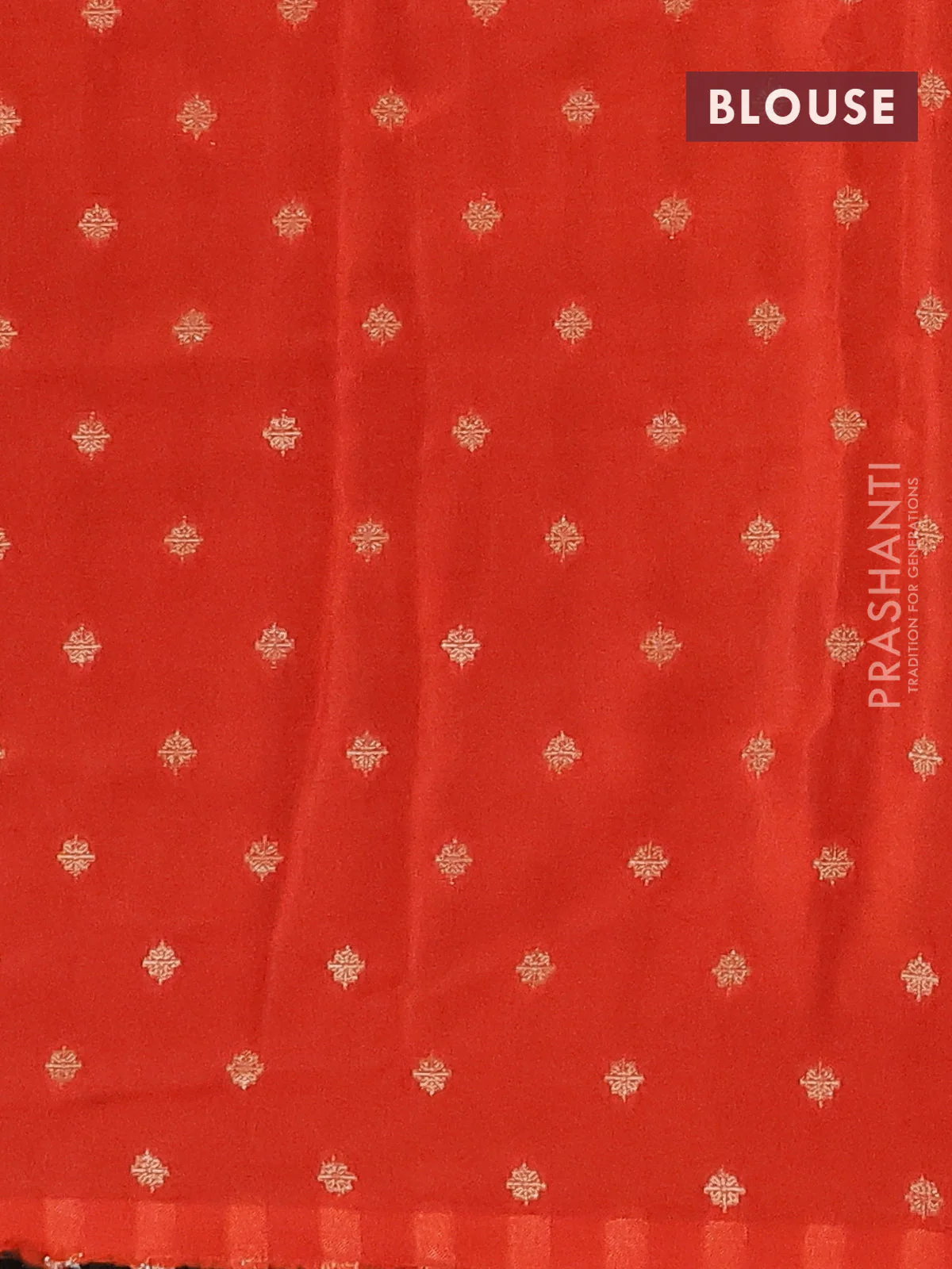 Semi mysore silk saree black and orange with half & half style and long zari woven border - Image 4