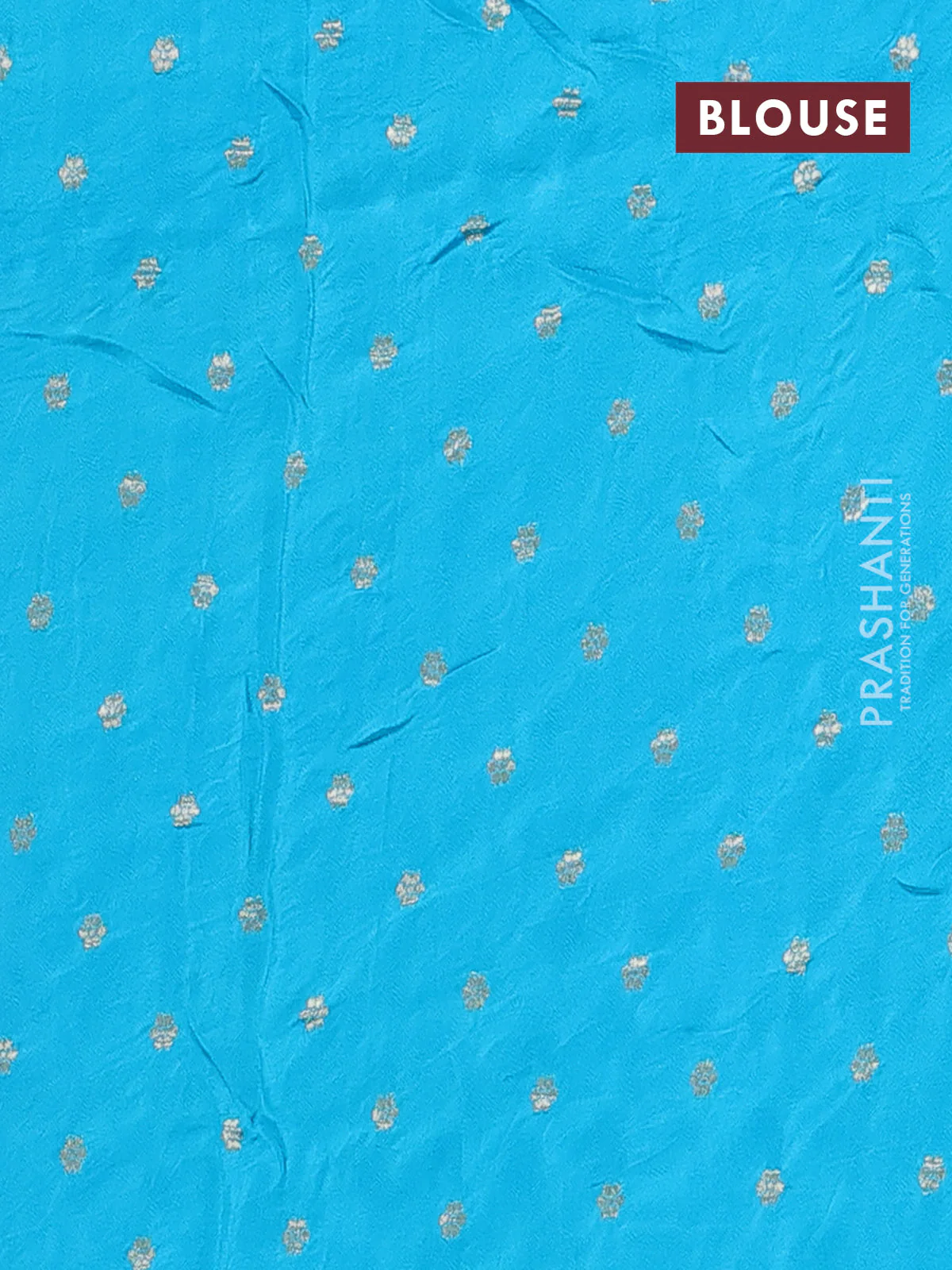 Semi mysore silk saree bluish grey purple and teal shade with zari woven buttas and long zari woven border - Image 4