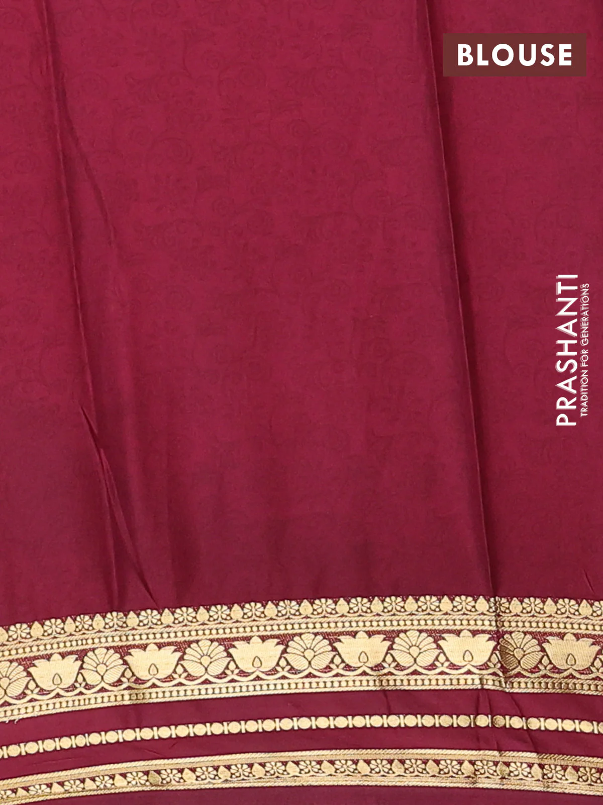 Semi mysore silk saree candy pink and maroon with allover prints and zari woven border - Image 4