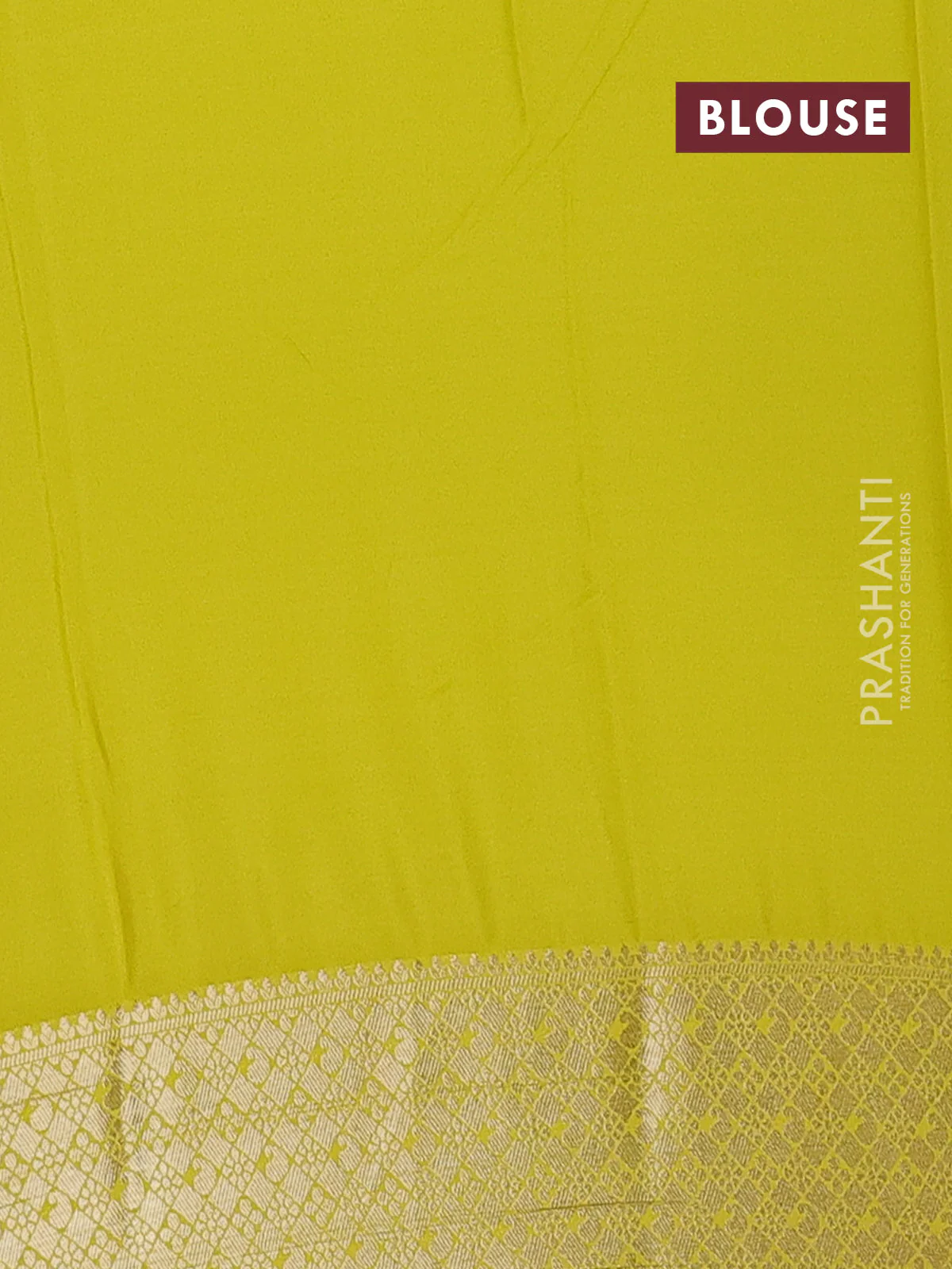 Semi mysore silk saree cs blue and lime yellow with allover zari weaves and zari woven border - Image 4