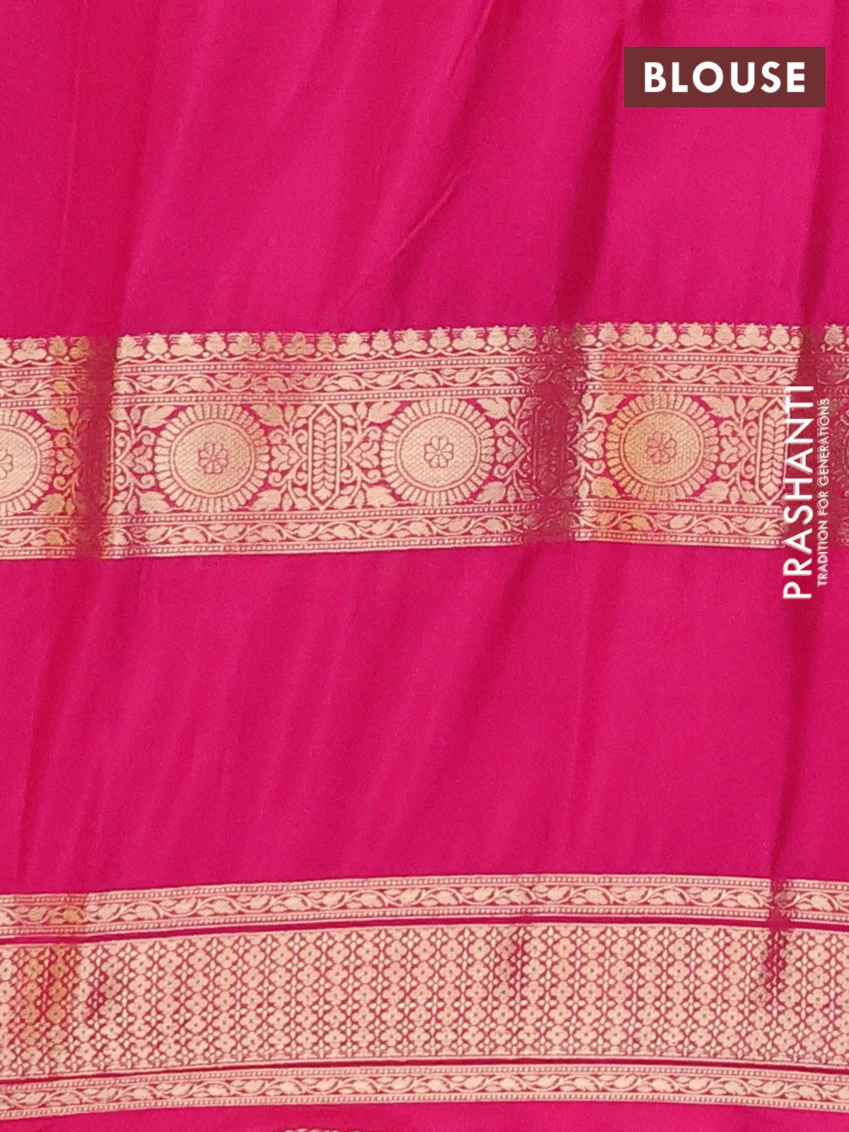 Semi mysore silk saree cs blue and pink with plain body and rettapet zari woven border - Image 4