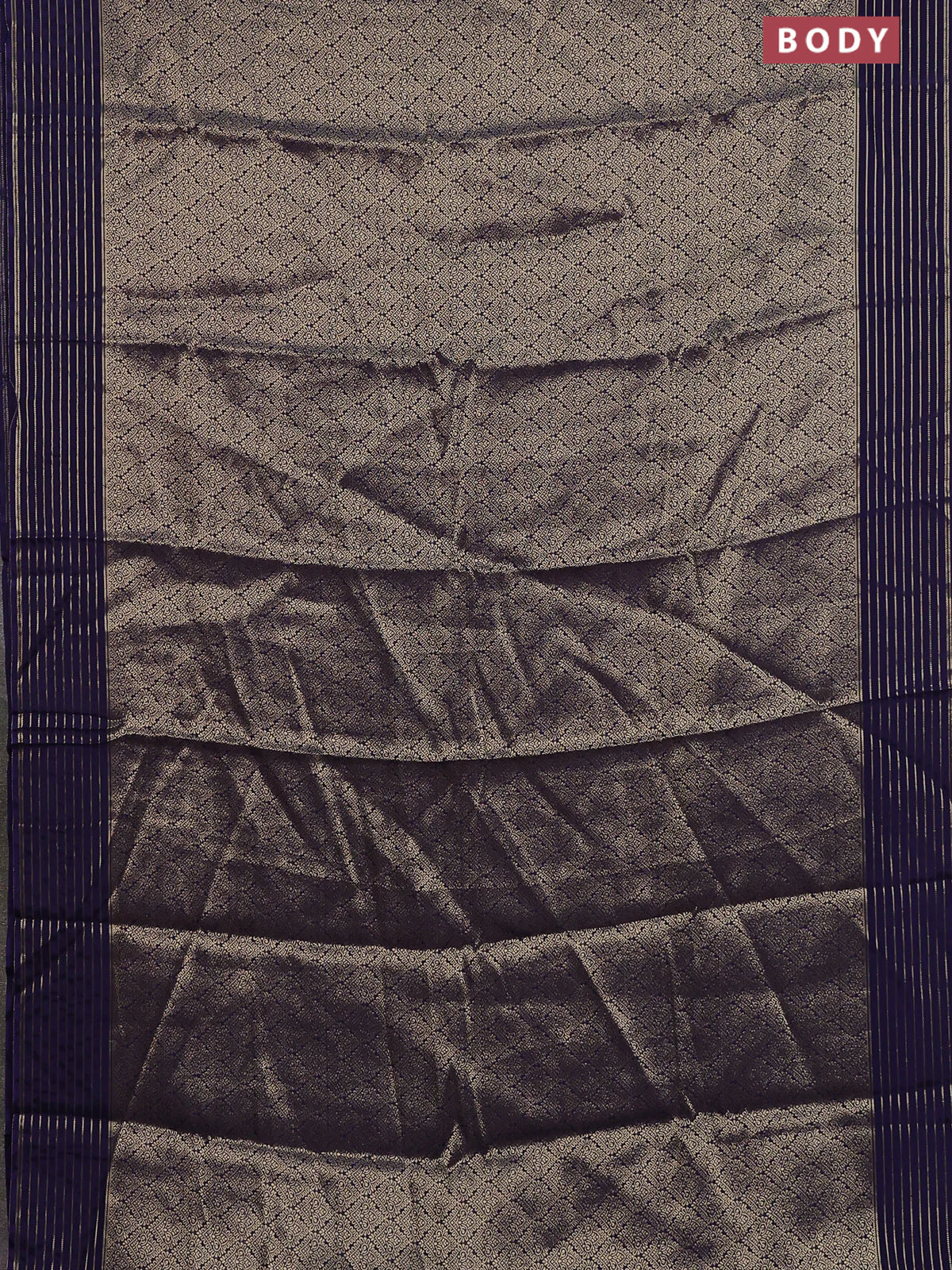Semi mysore silk saree dark blue and pink with allover zari woven brocade weaves and zari woven border - Image 2