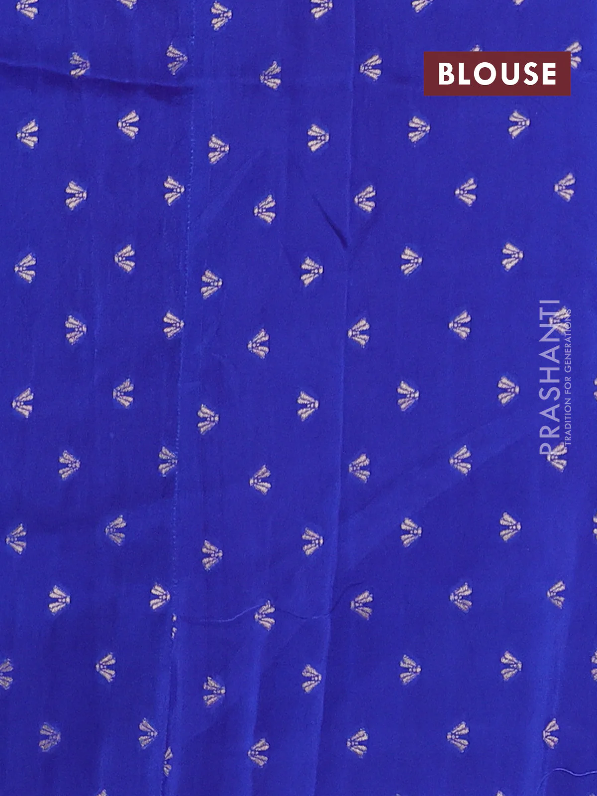 Semi mysore silk saree dark pink and blue with half & half style and long zari woven border - Image 4