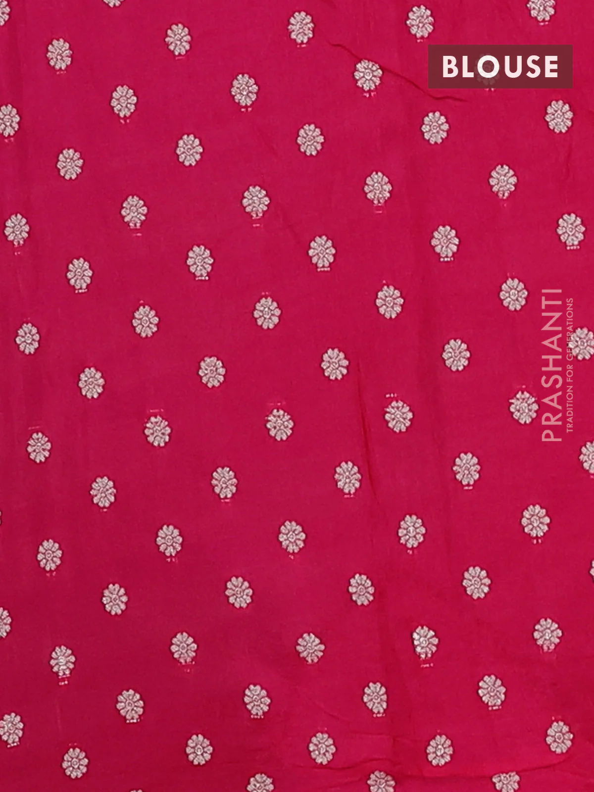 Semi mysore silk saree deep violet and pink with plain body and long zari woven border - Image 4