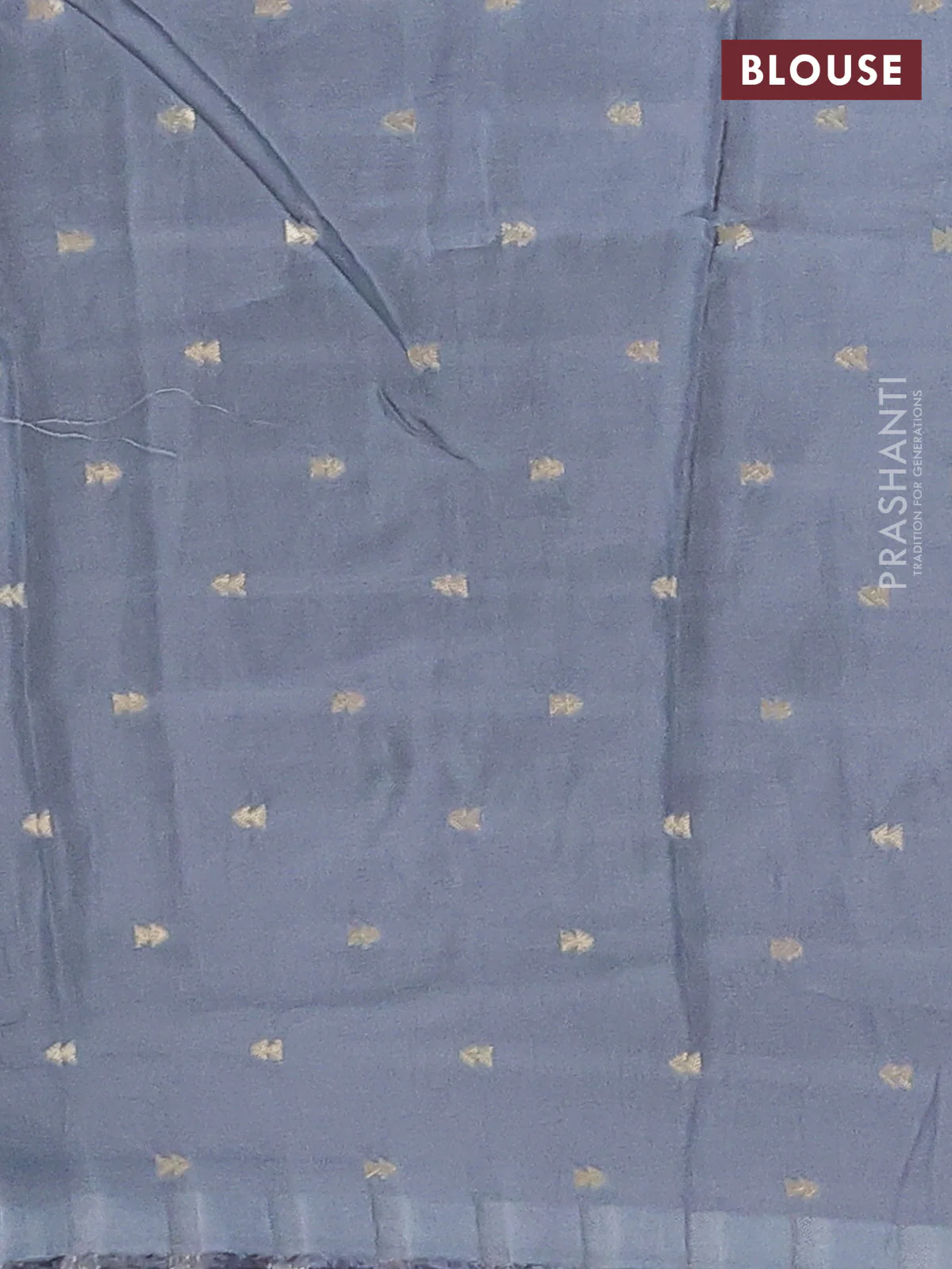 Semi mysore silk saree grey with plain body and temple zari woven border - Image 4