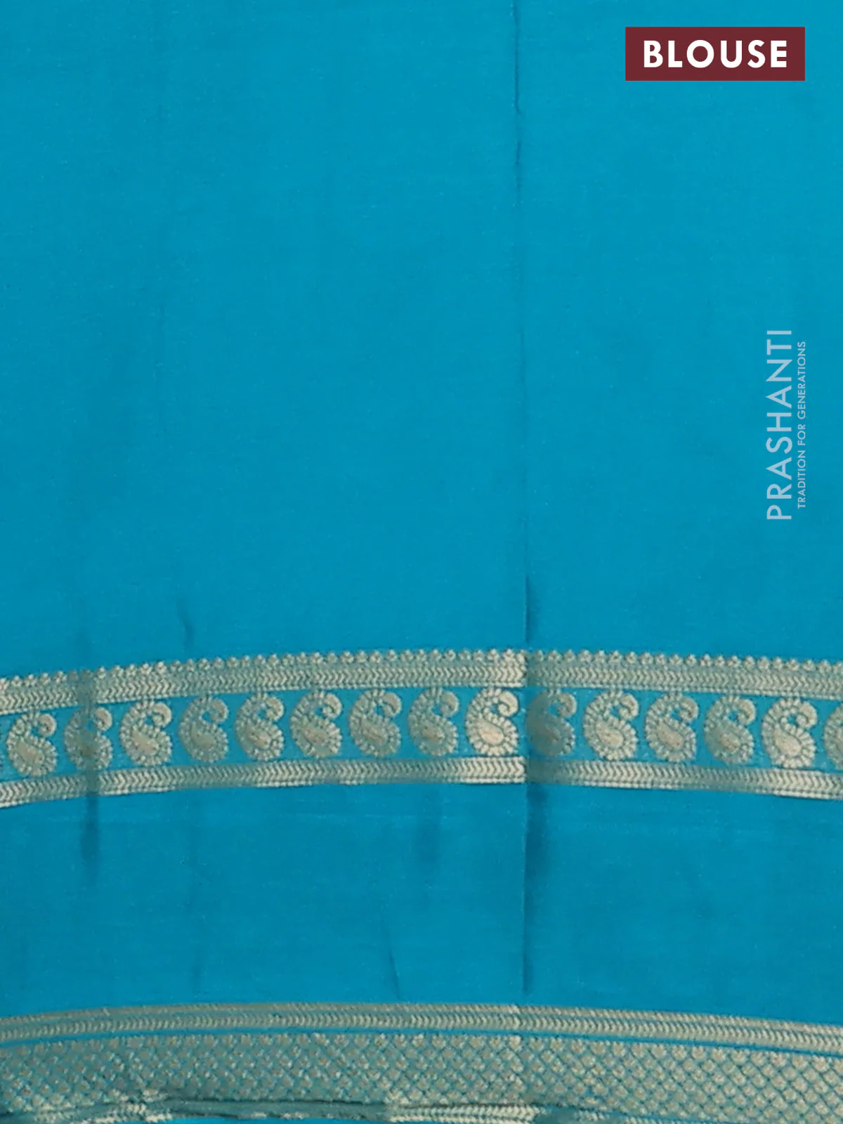 Semi mysore silk saree light pink and teal green with allover kalamkari prints and rettapet zari woven border - Image 4