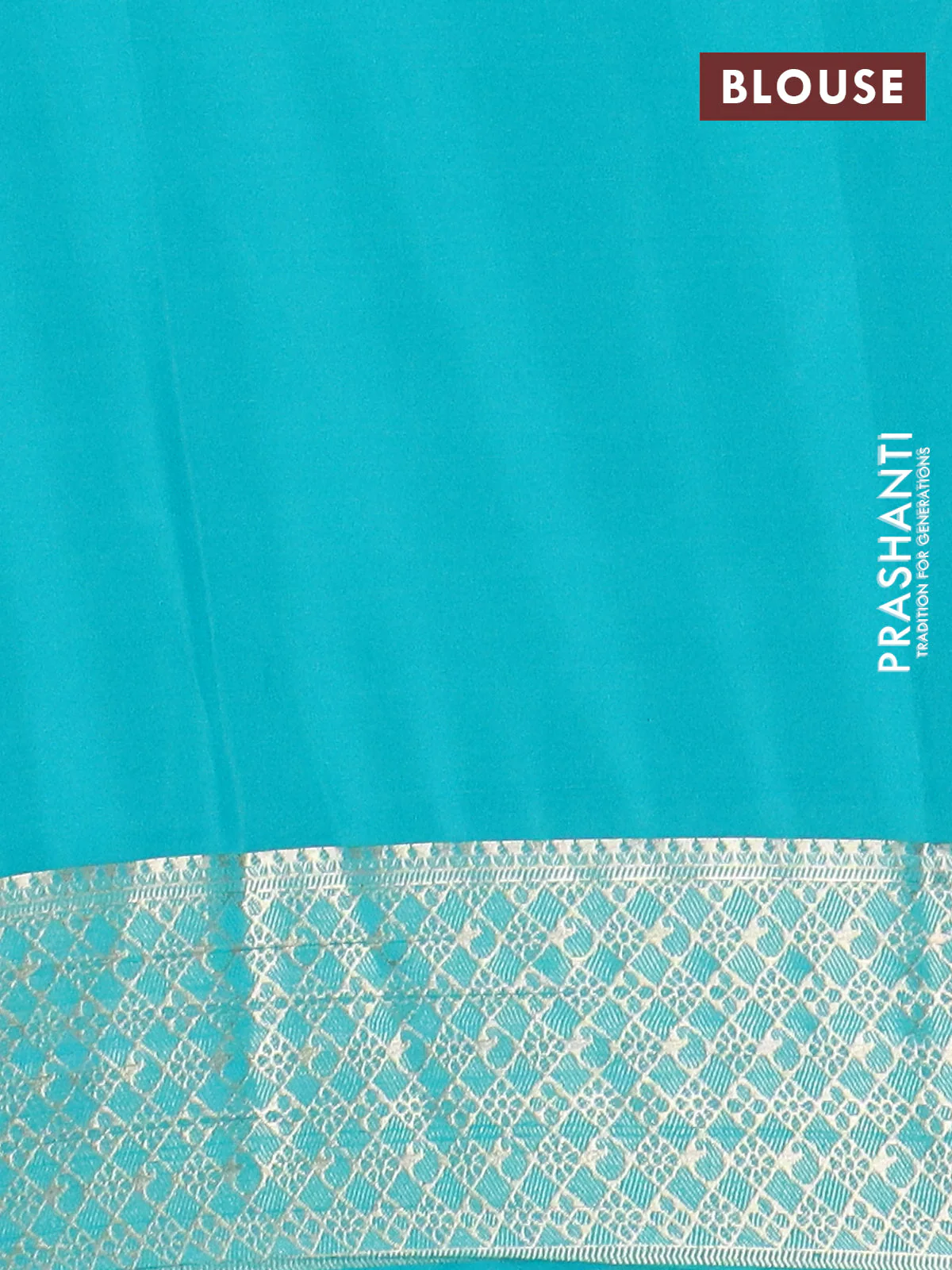 Semi mysore silk saree lotus pink and teal green with allover zari weaves and zari woven border - Image 4
