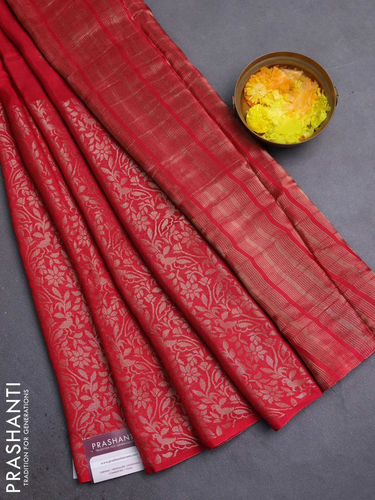 Semi mysore silk saree maroon and green with half & half style and long zari woven border