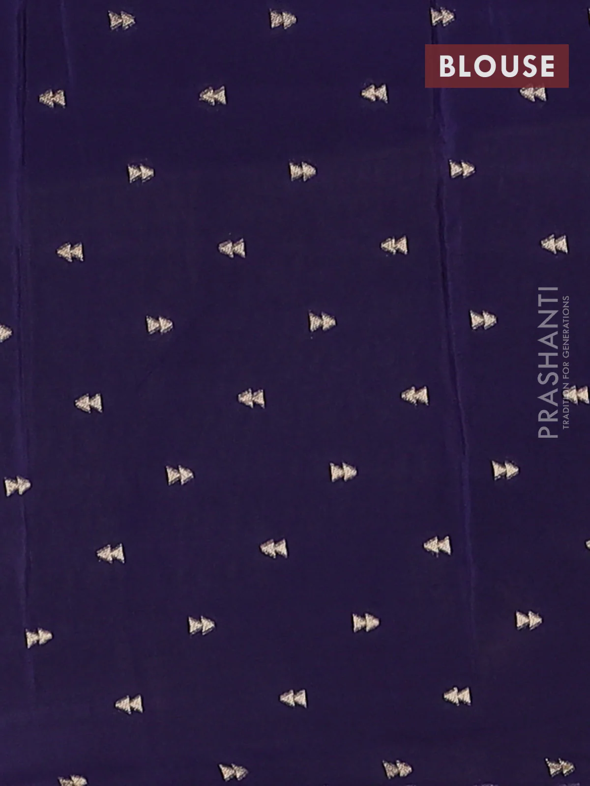 Semi mysore silk saree navy blue with plain body and long annam zari woven border - Image 4