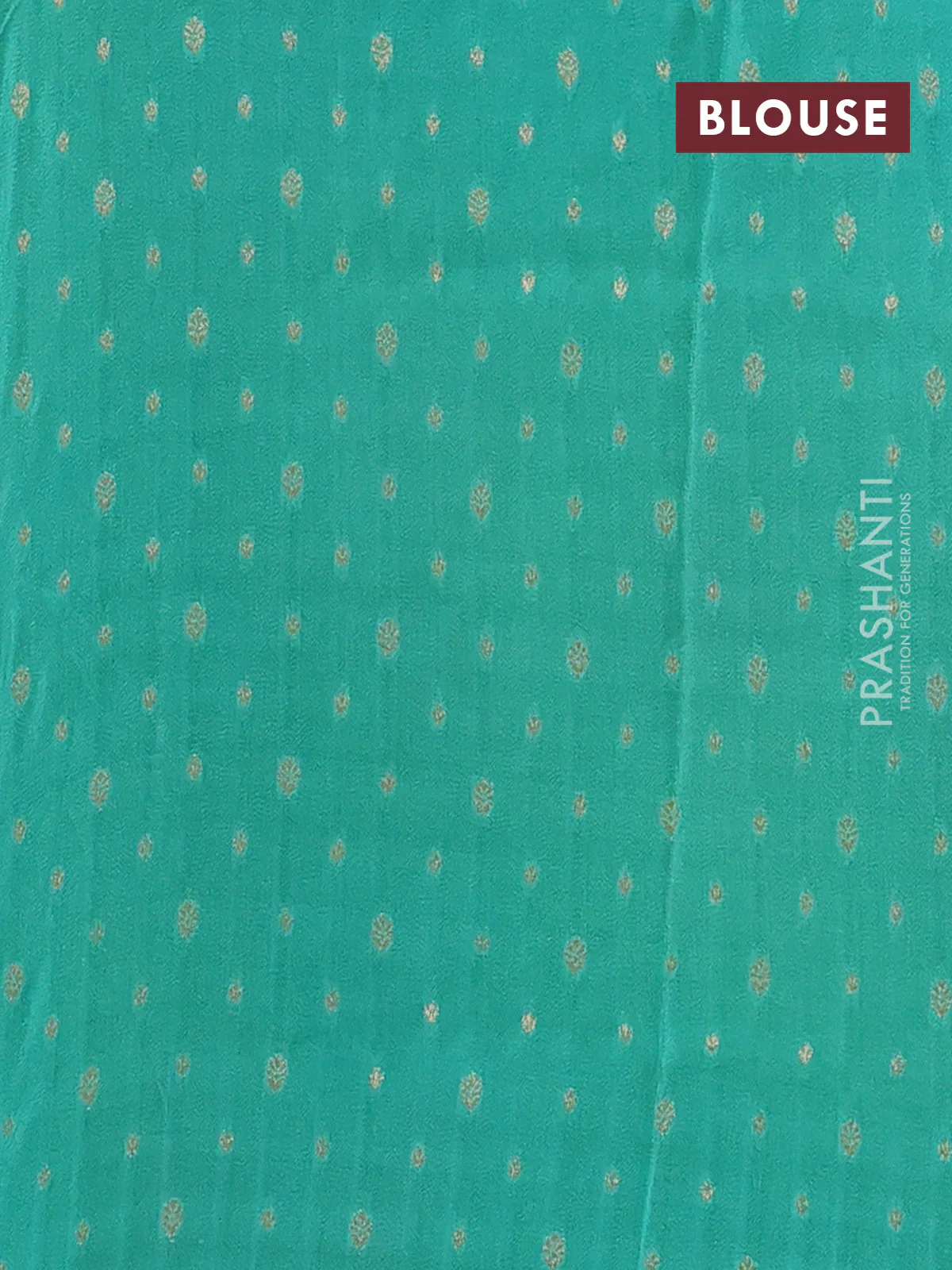Semi mysore silk saree peach pink and teal green with half & half style and long zari woven border - Image 4