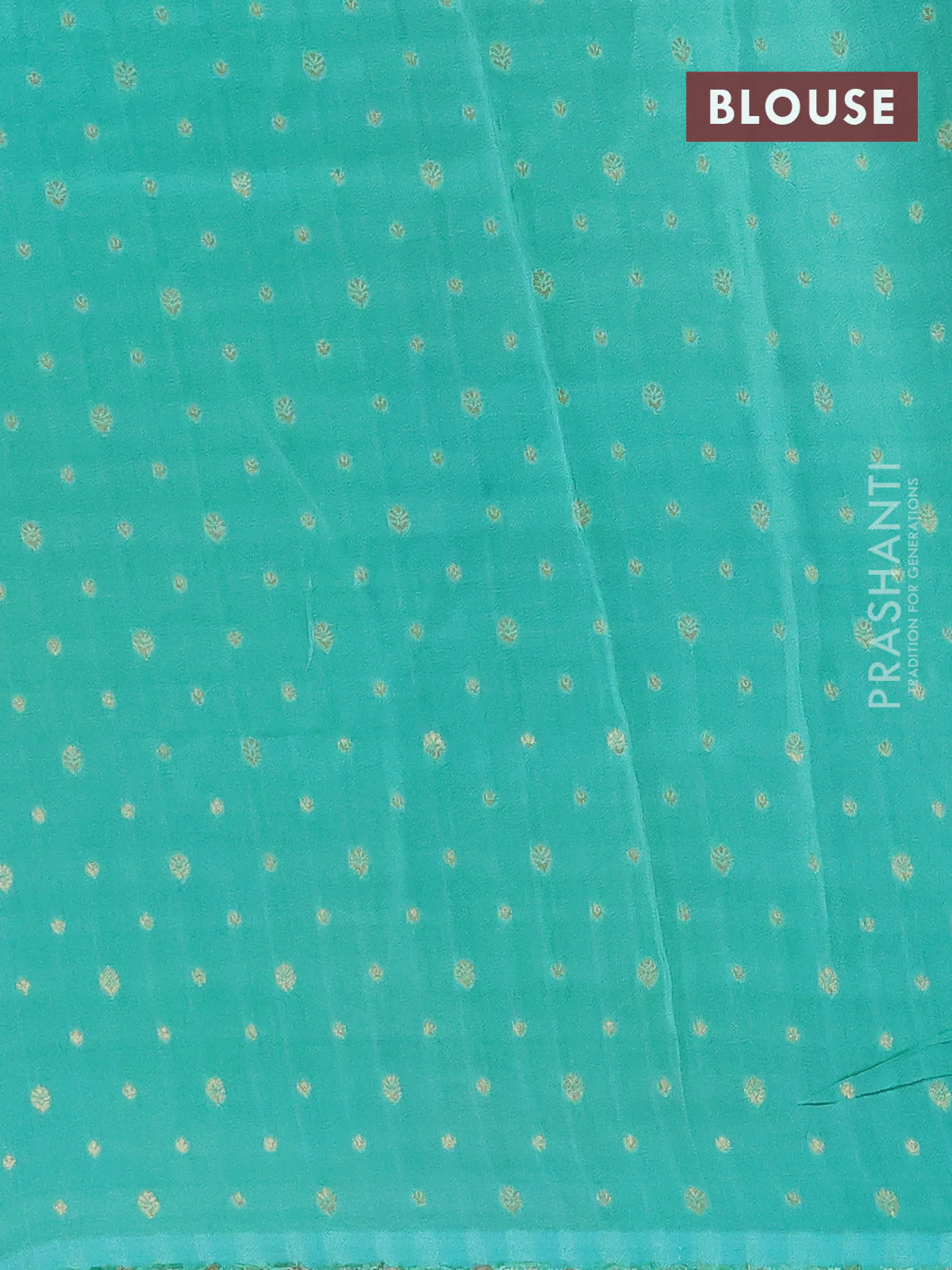 Semi mysore silk saree peach pink and teal green with half & half style and long zari woven border - Image 4