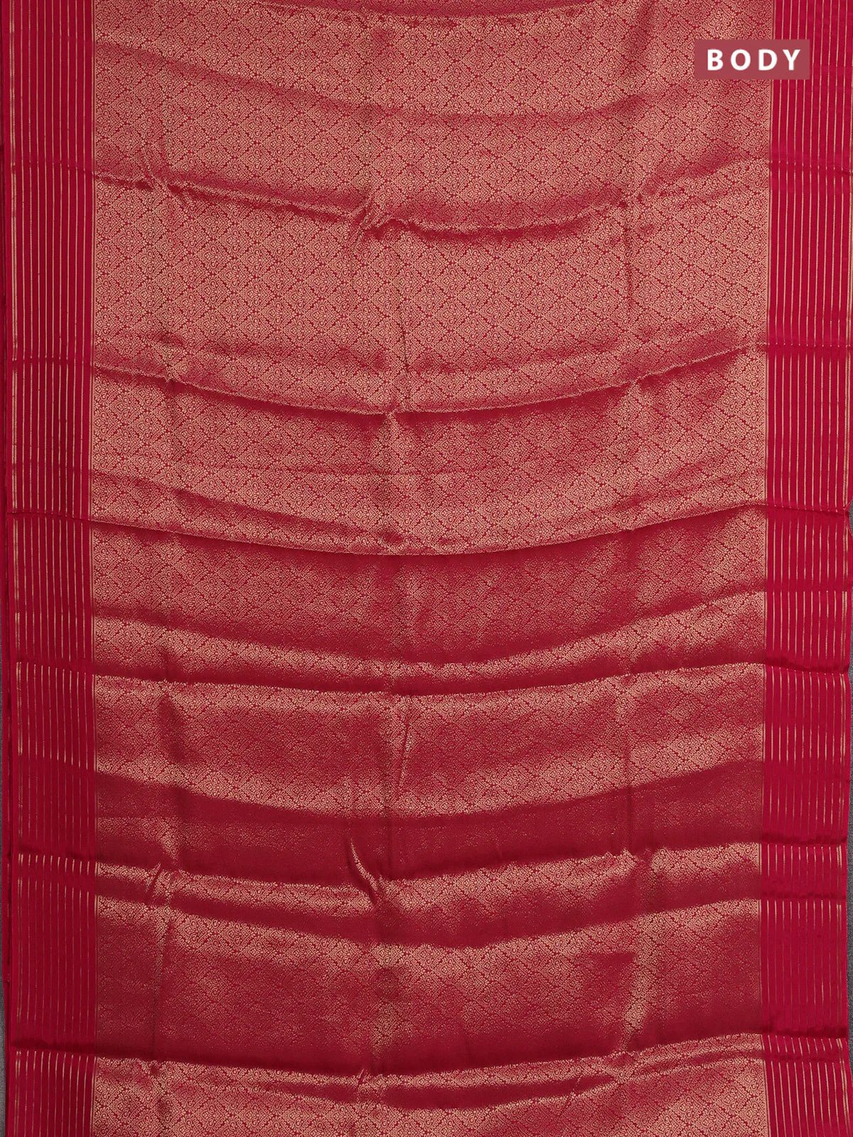 Semi mysore silk saree pink and bottle green with allover zari woven brocade weaves and zari woven border - Image 2