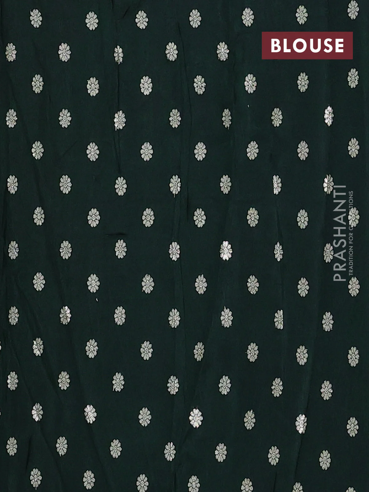 Semi mysore silk saree pink and bottle green with allover zari woven brocade weaves and zari woven border - Image 4