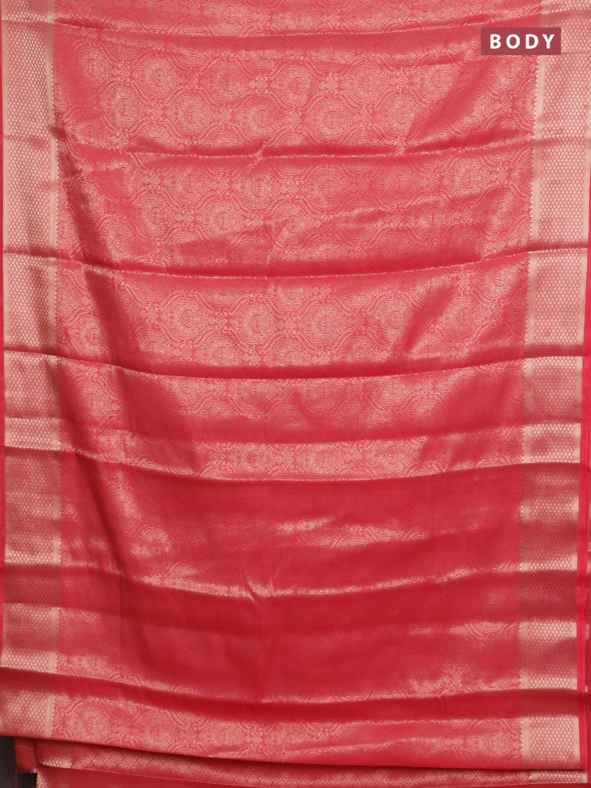 Semi mysore silk saree pink with allover zari woven brocade weaves and zari woven border - Image 2