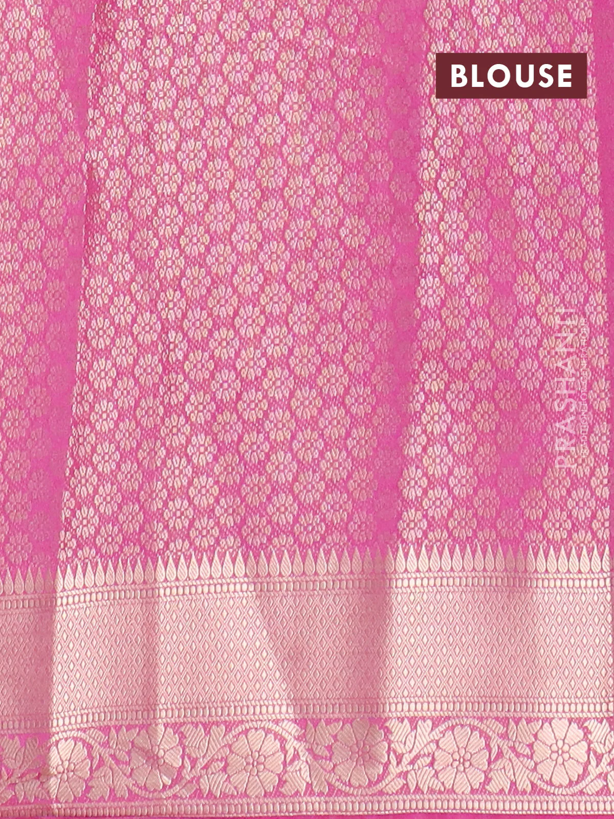 Semi mysore silk saree purple with allover zari woven brocade weaves and zari woven border - Image 4