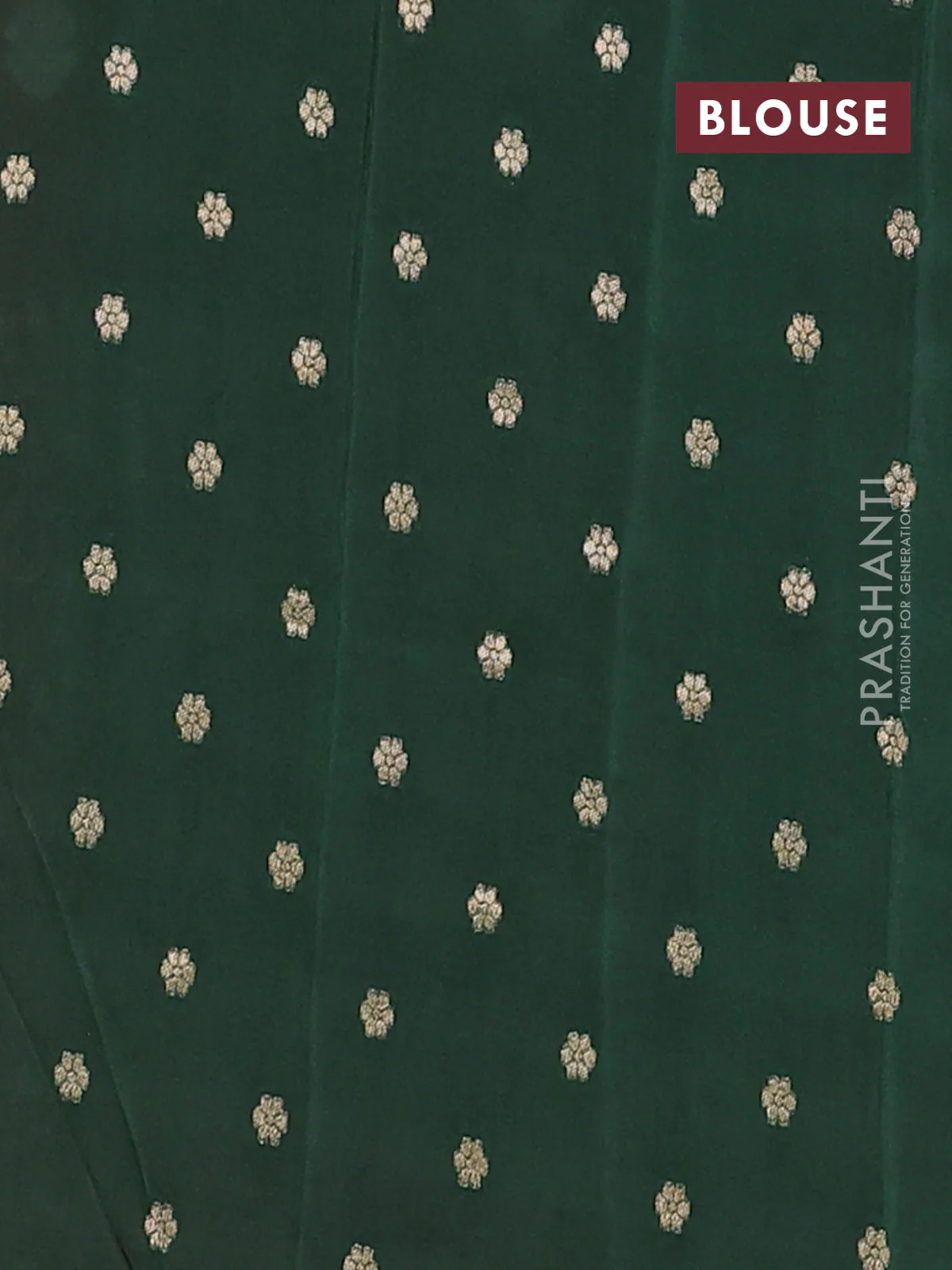 Semi mysore silk saree red and green with half & half style and long zari woven border - Image 4