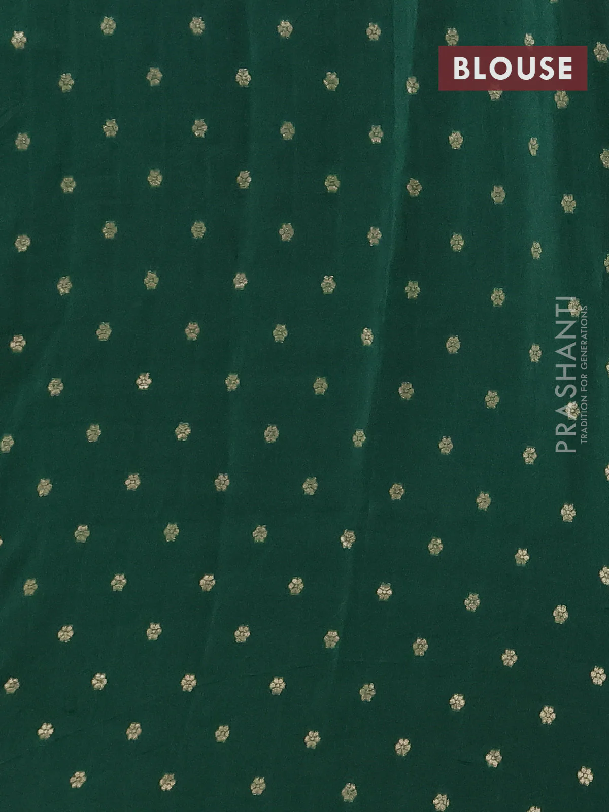 Semi mysore silk saree red and green with half & half style and long zari woven border - Image 4
