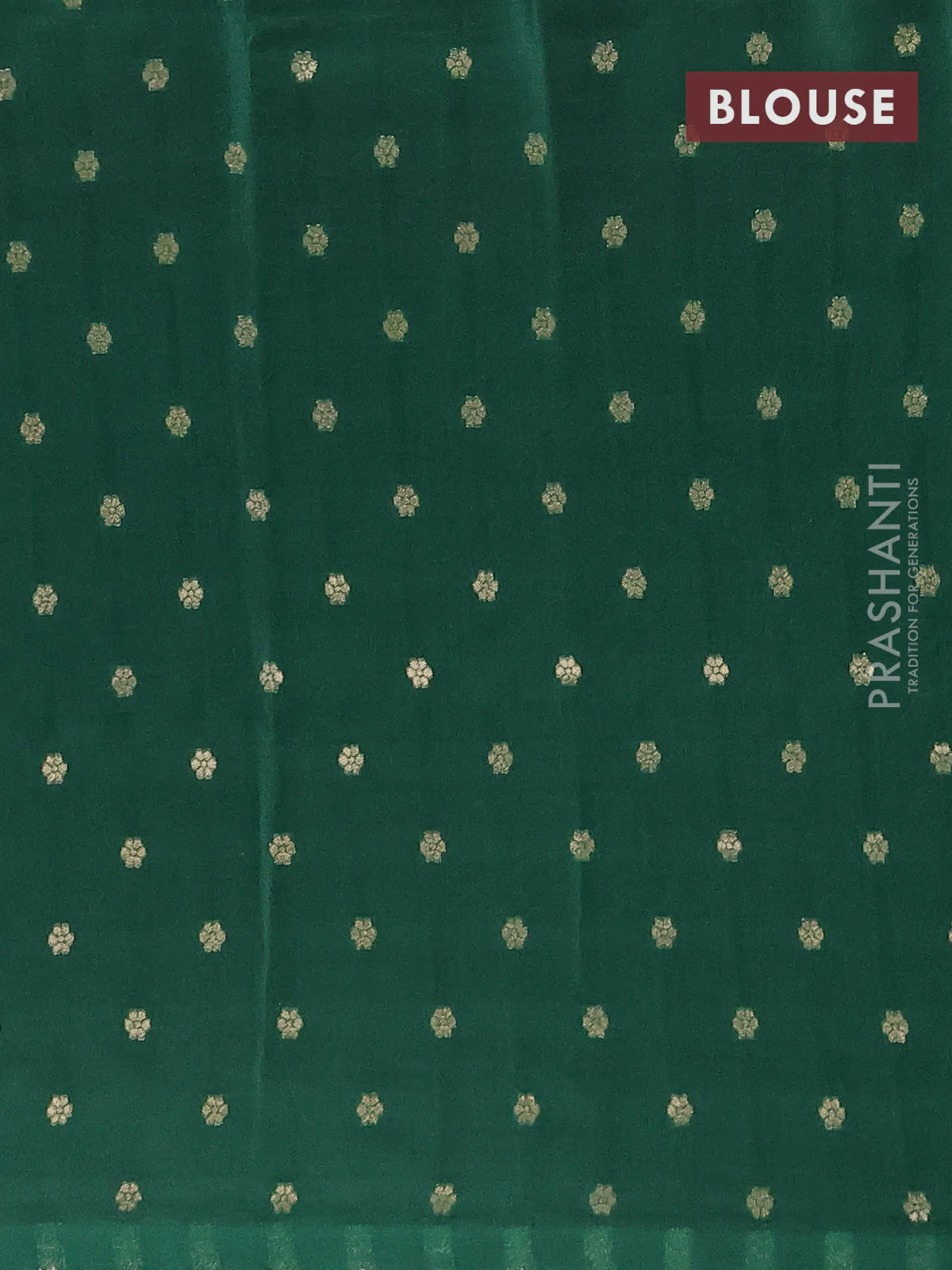 Semi mysore silk saree red and green with half & half style and long zari woven border - Image 4