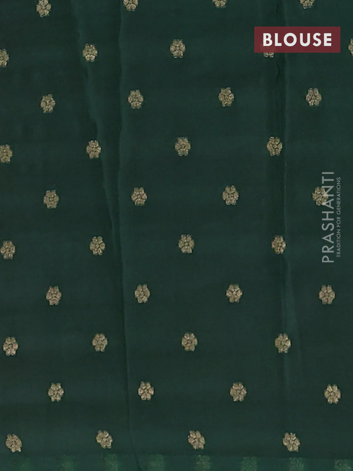 Semi mysore silk saree red and green with plain body and long zari woven border - Image 4