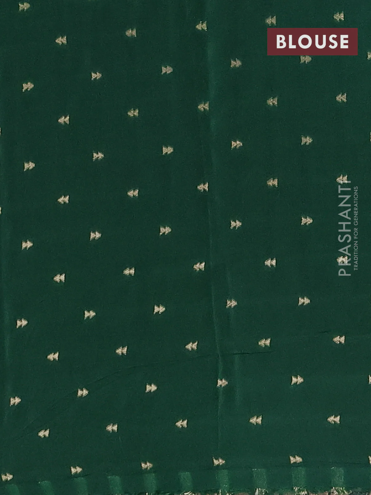 Semi mysore silk saree rustic orange and bottle green with half & half style and long zari woven border - Image 4