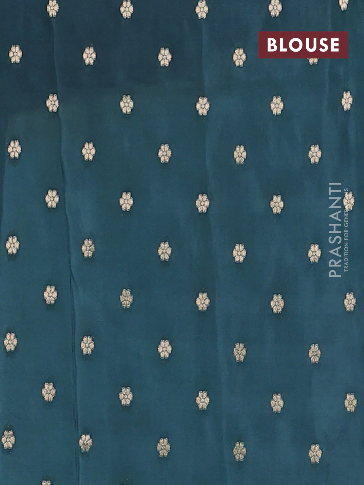 Semi mysore silk saree teal blue purple and green with zari woven buttas and rettapet zari woven border - Image 4