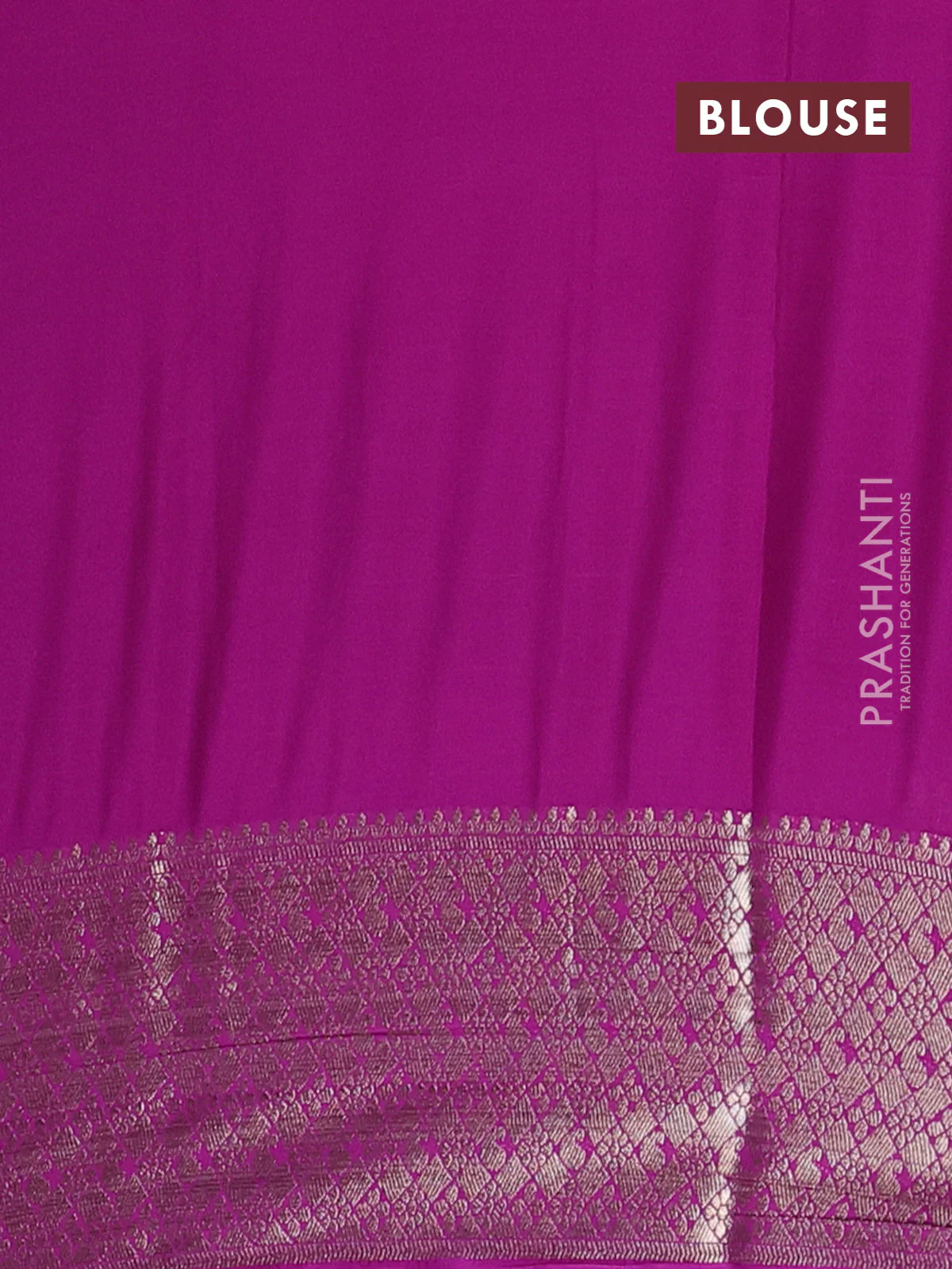 Semi mysore silk saree teal green and pink with allover zari weaves and zari woven border - Image 4