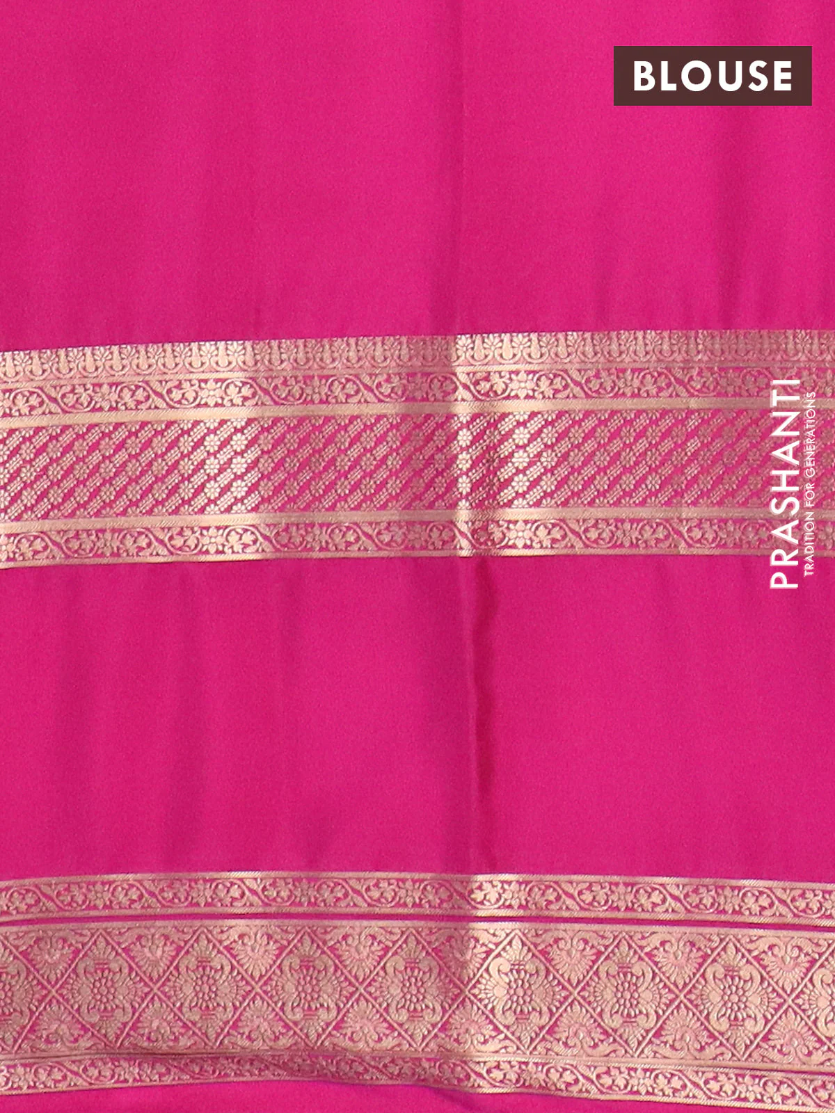 Semi mysore silk saree teal green and pink with plain body and rettapet zari woven border - Image 4