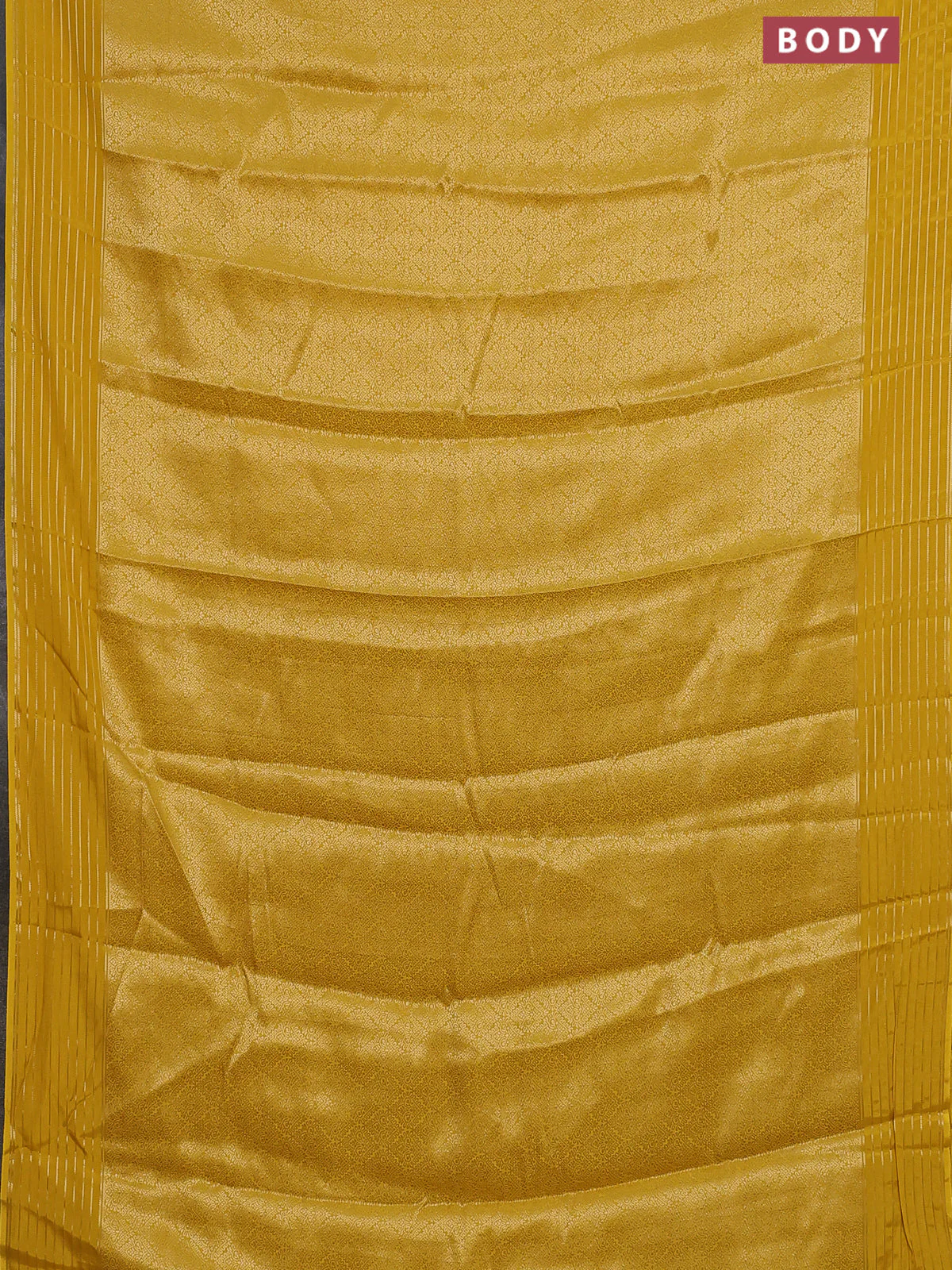 Semi mysore silk saree yellow and bottle green with allover zari weaves and zari woven border - Image 2