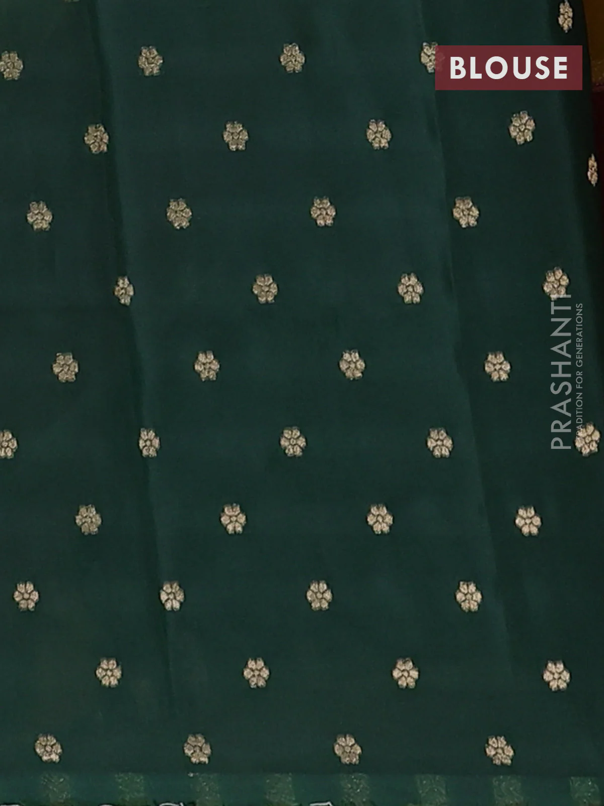 Semi mysore silk saree yellow maroon and green with zari woven buttas and long zari woven border - Image 4