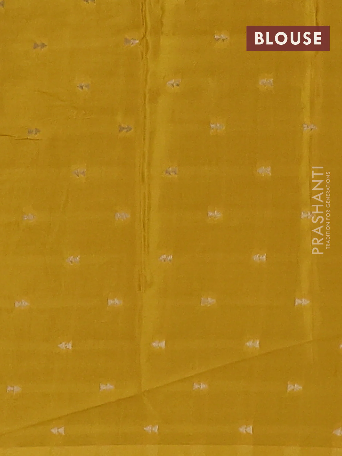 Semi mysore silk saree yellow with plain body and long annam zari woven border - Image 4