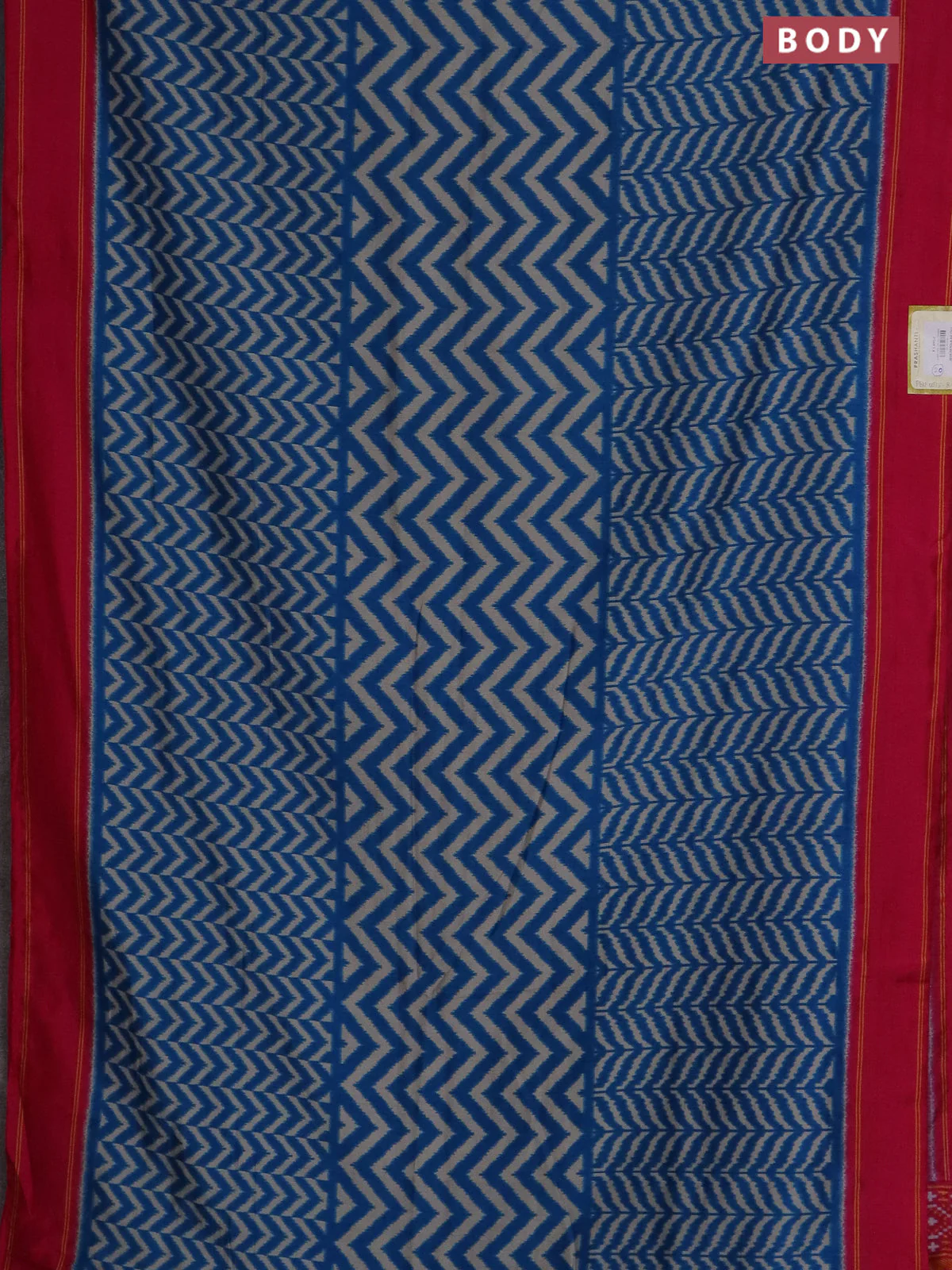 Semi patola saree cs blue and pink with allover wevy weaves and simple border - Image 2