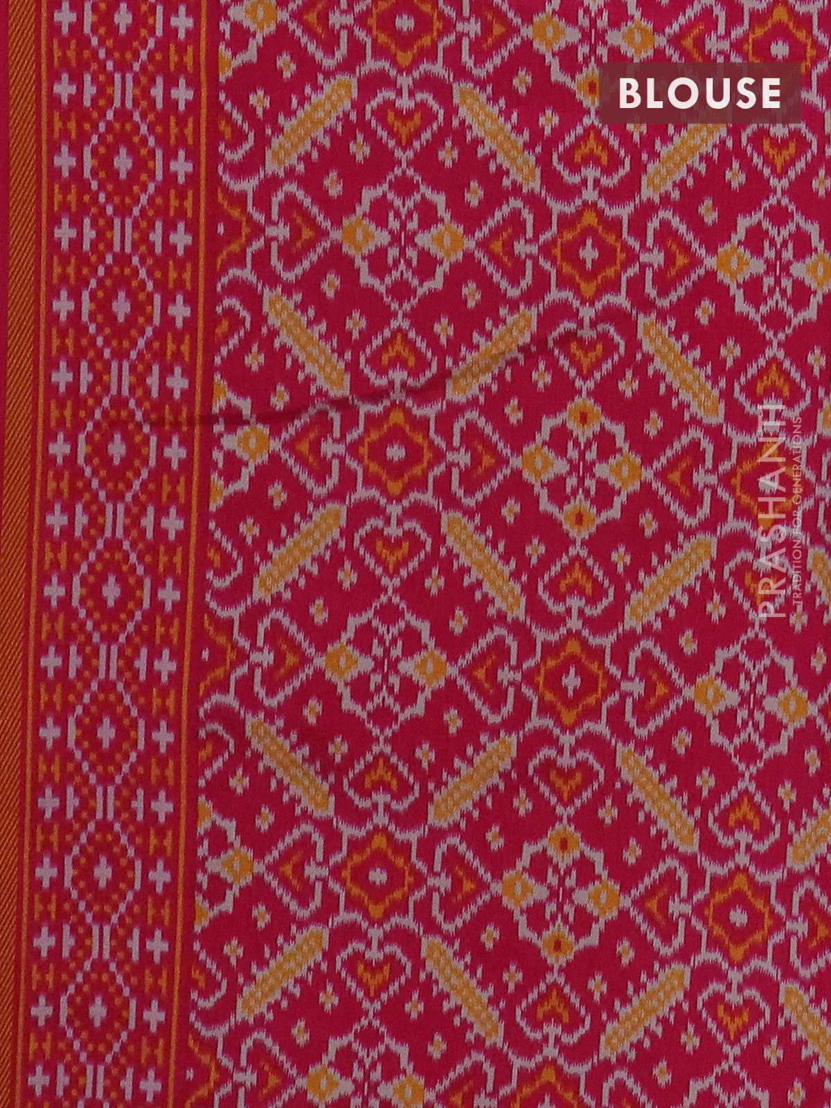 Semi patola saree cs blue and pink with allover wevy weaves and simple border - Image 4