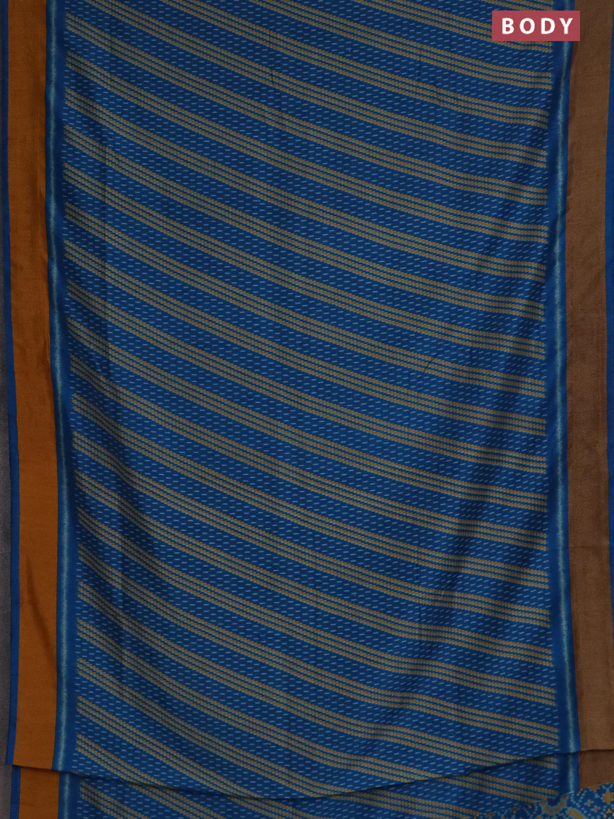 Semi patola saree cs blue with allover prints and woven border - Image 2