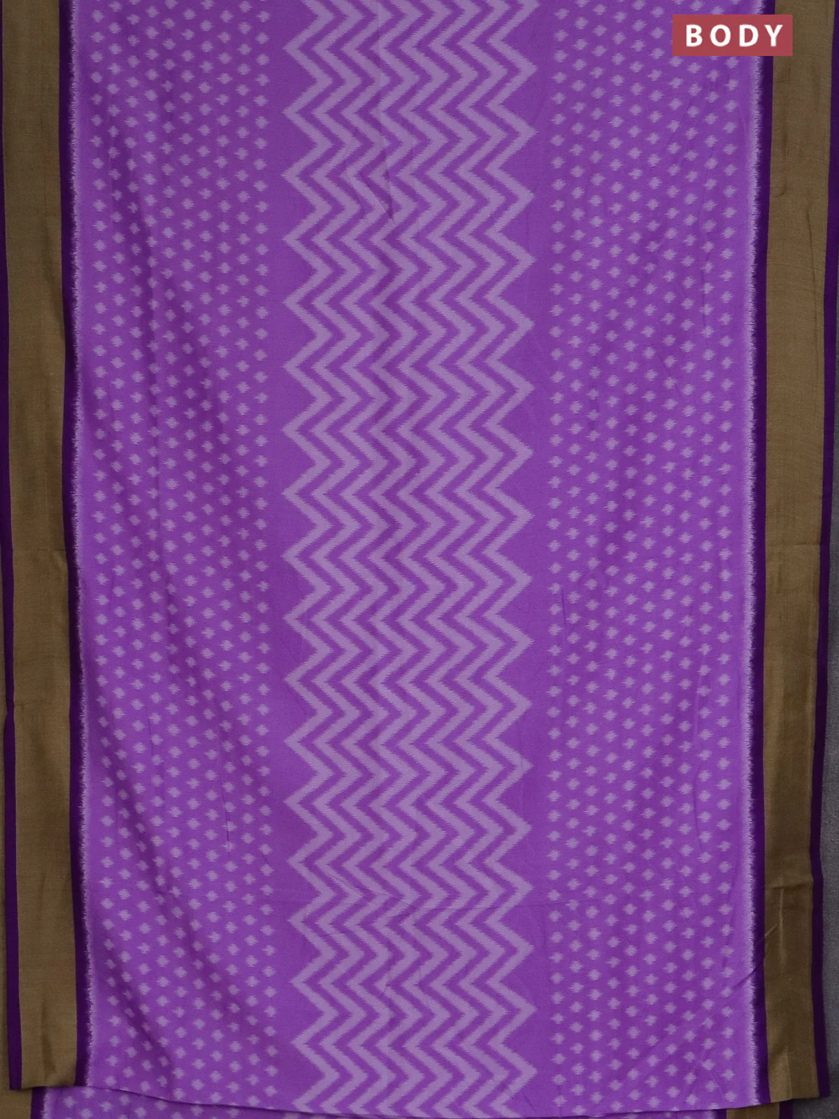 Semi patola saree lavender and violet with allover ikat weaves and woven border - Image 2
