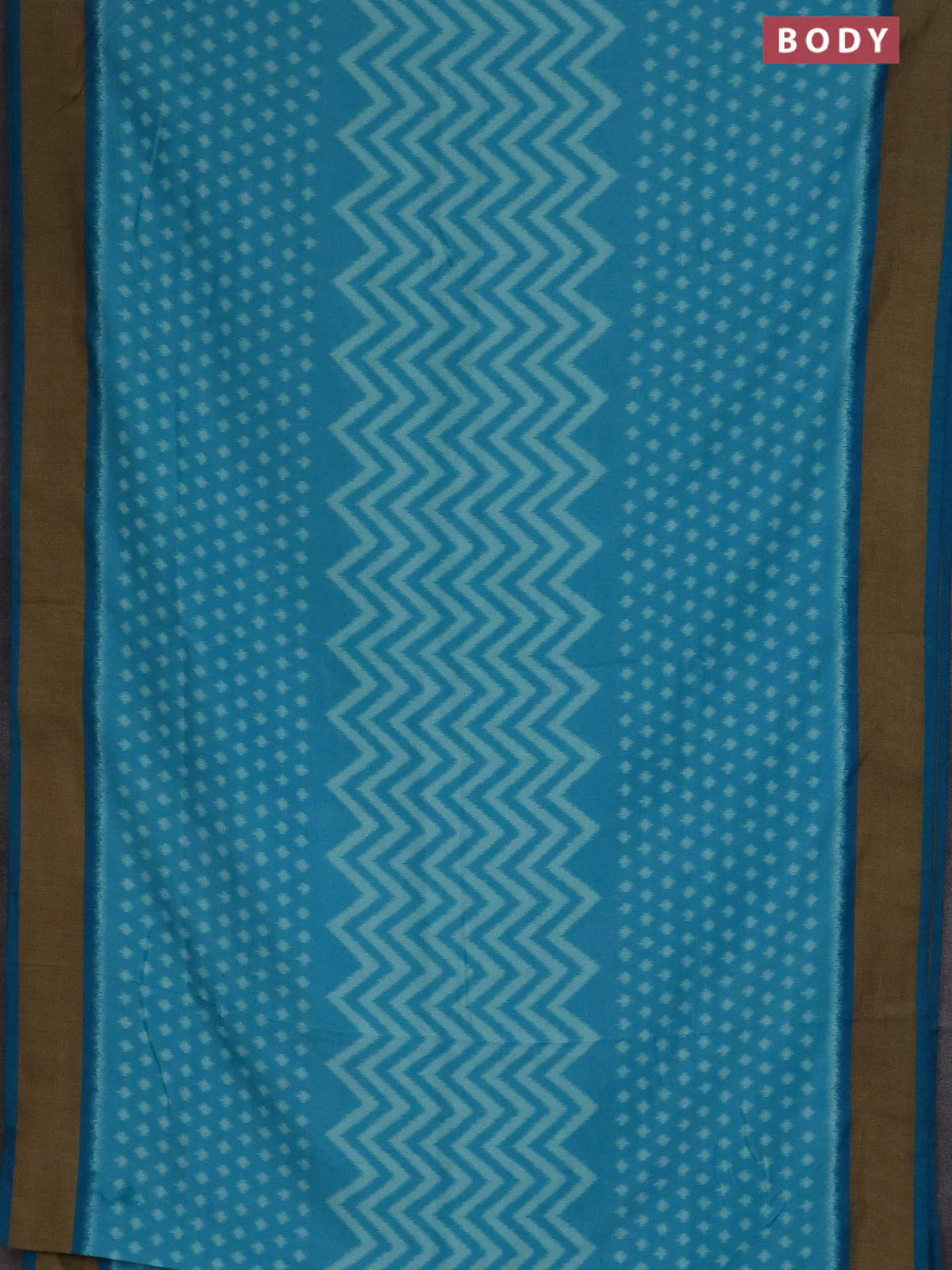 Semi patola saree light blue and cs blue with allover ikat weaves and woven border - Image 2