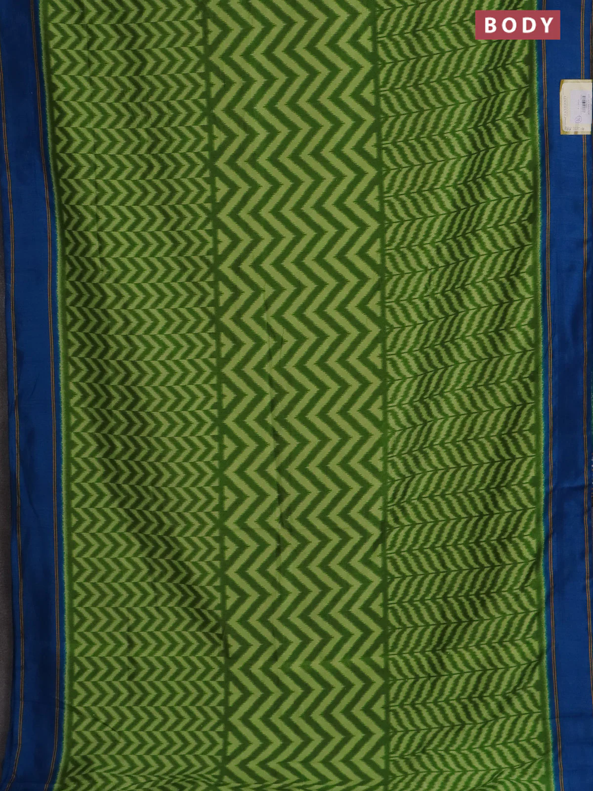 Semi patola saree light green and cs blue with allover wevy weaves and simple border - Image 2