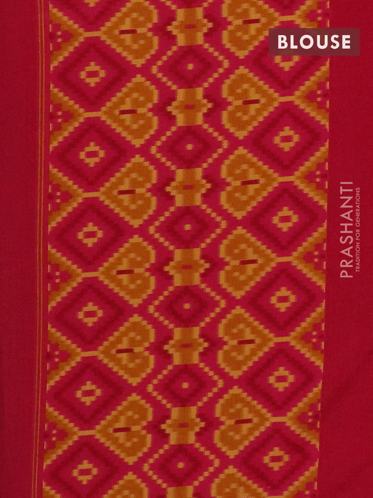 Semi patola saree mustard yellow and pink with allover ikat weaves and simple border - Image 4