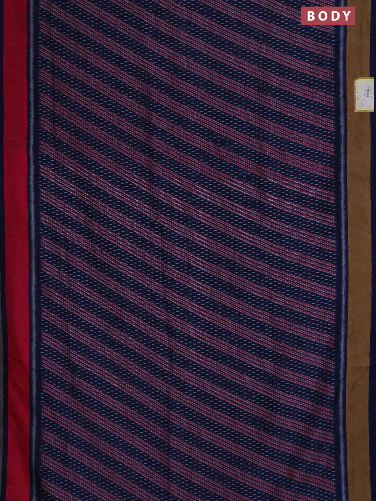 Semi patola saree navy blue with allover prints and woven border - Image 2
