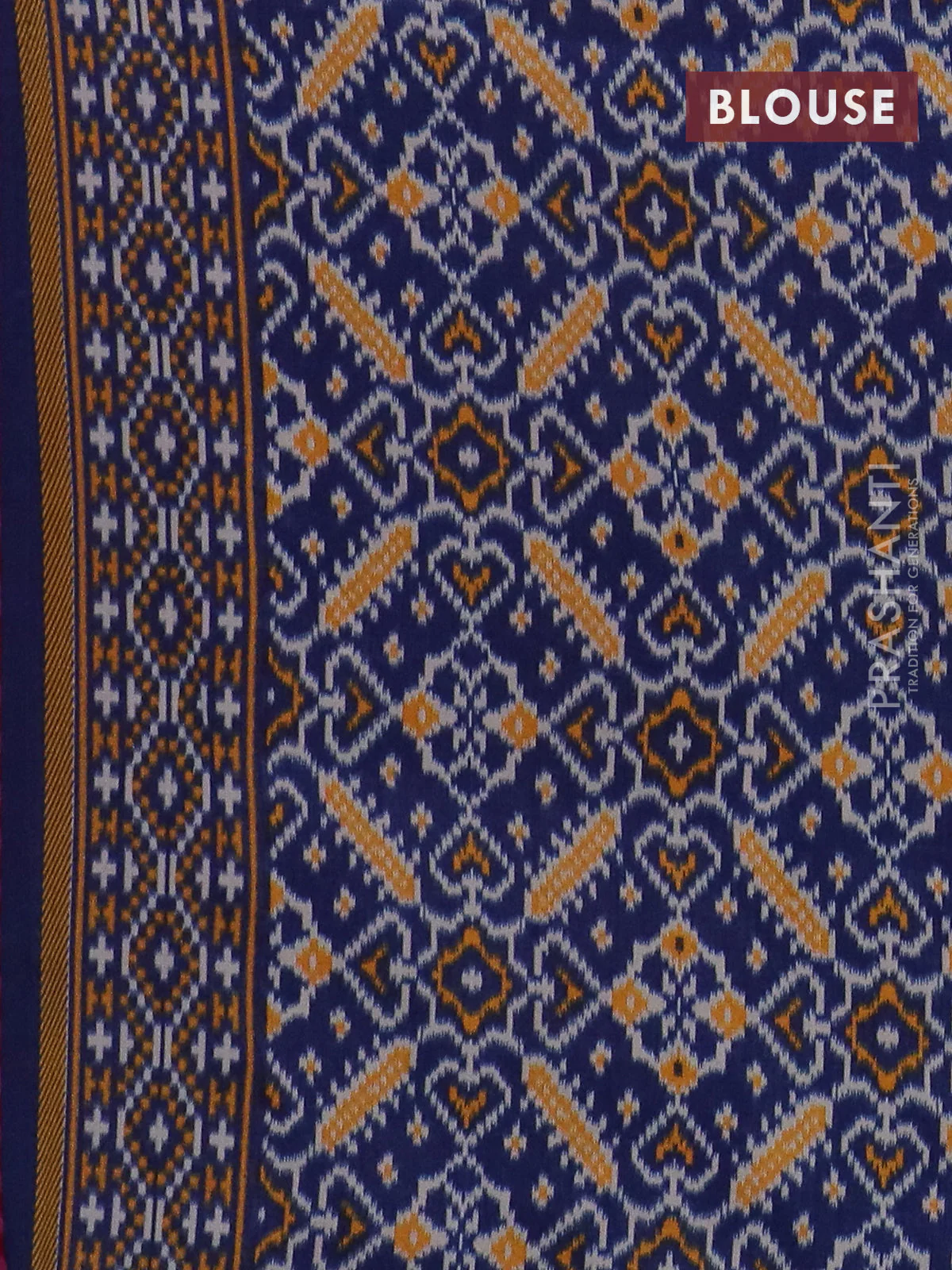 Semi patola saree pink and peacock blue with allover wevy weaves and simple border - Image 4