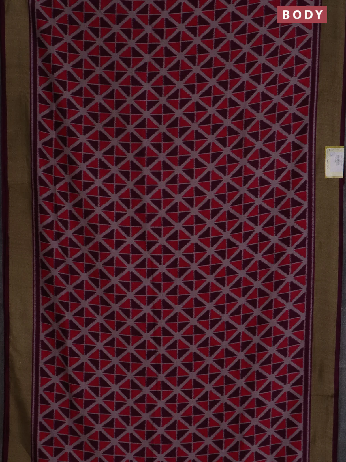 Semi patola saree pink and wine shade with geometric weaves and woven border - Image 2