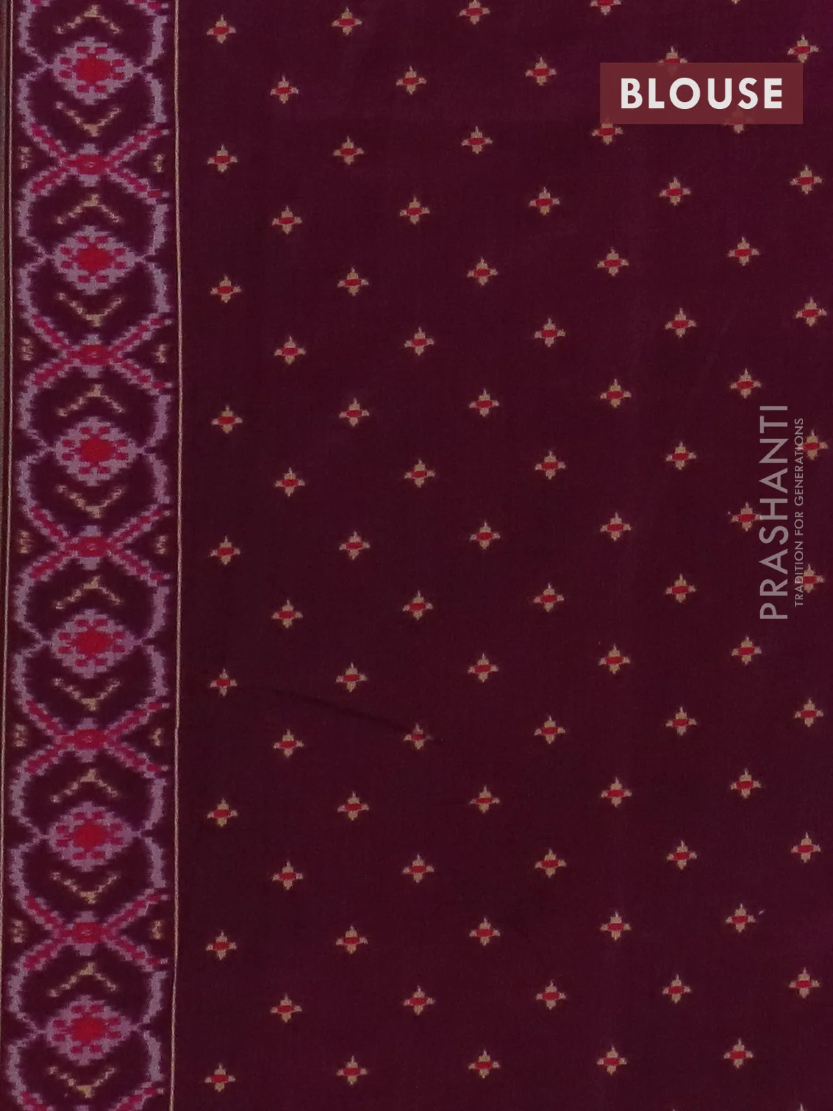 Semi patola saree pink and wine shade with geometric weaves and woven border - Image 4
