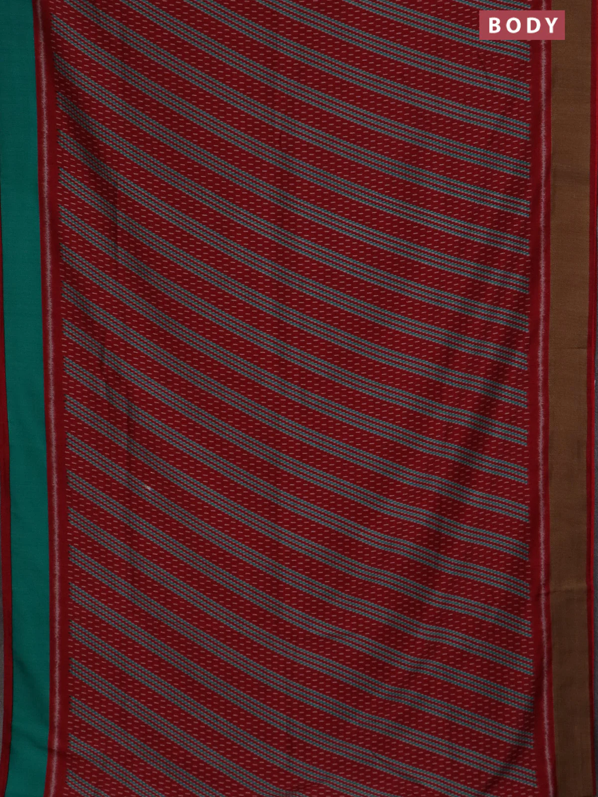 Semi patola saree red with allover prints and woven border - Image 2