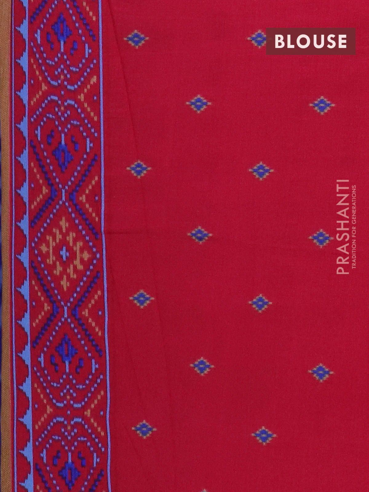Semi patola saree royal blue and pink with allover ikat weaves and woven border - Image 4