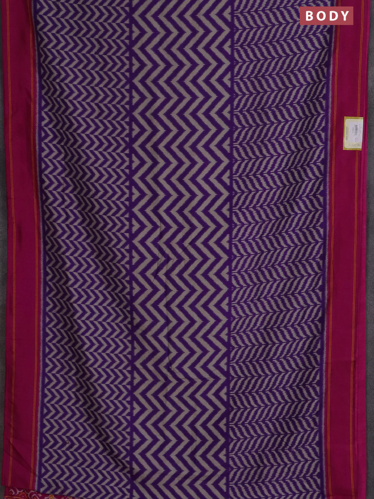 Semi patola saree violet and dark pink with allover wevy weaves and simple border - Image 2