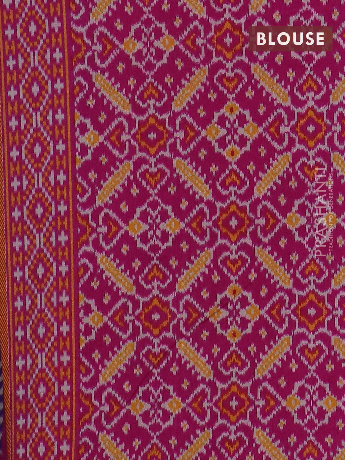 Semi patola saree violet and dark pink with allover wevy weaves and simple border - Image 4