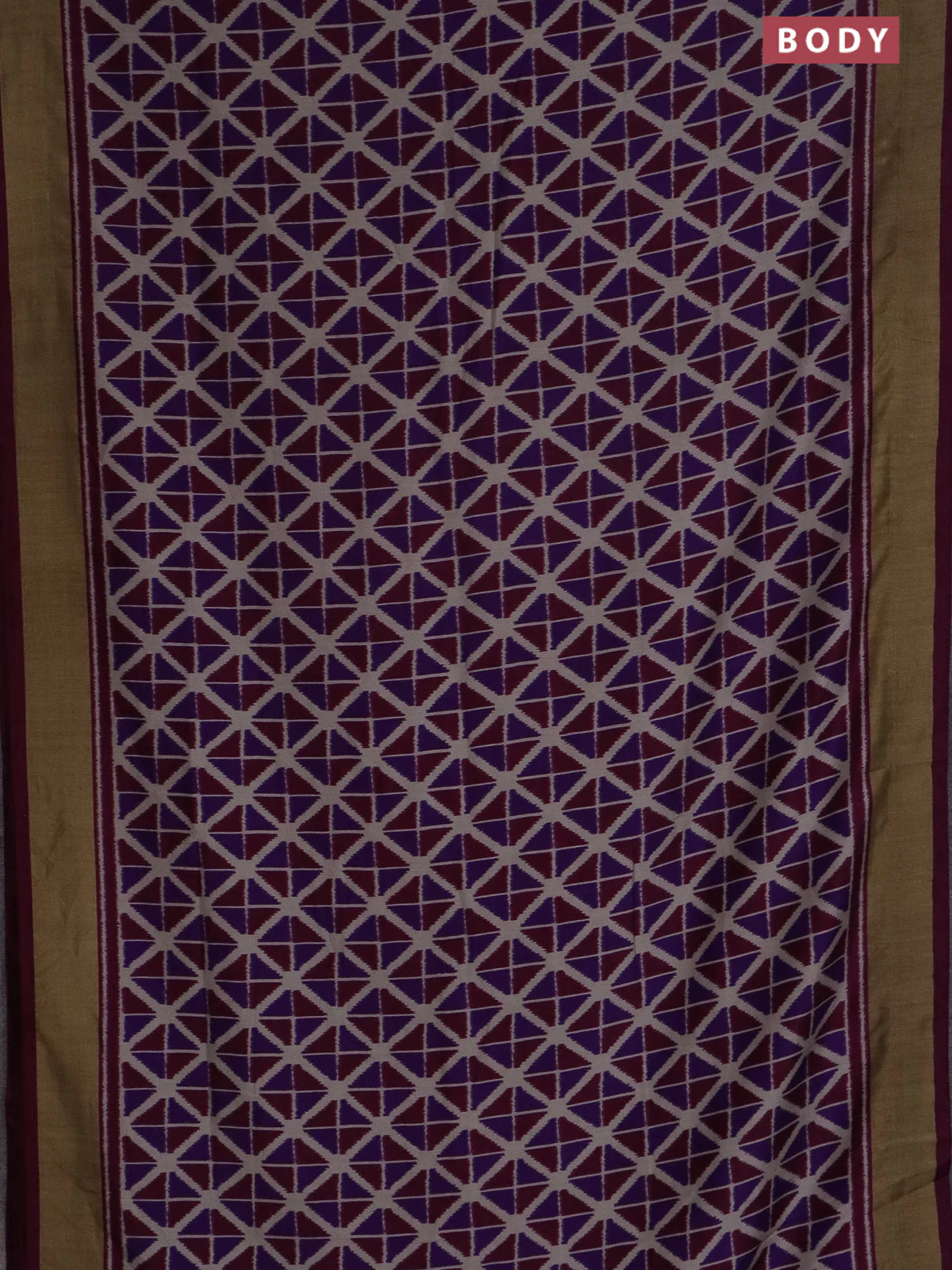 Semi patola saree violet and wine shade with geometric weaves and woven border - Image 2