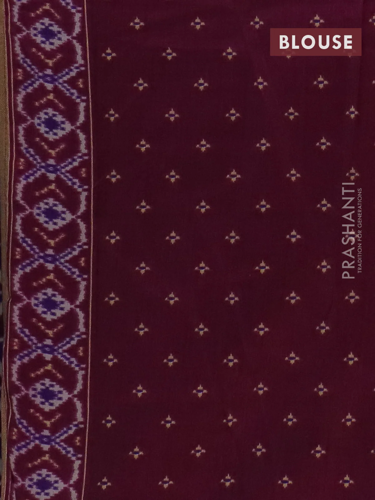 Semi patola saree violet and wine shade with geometric weaves and woven border - Image 4
